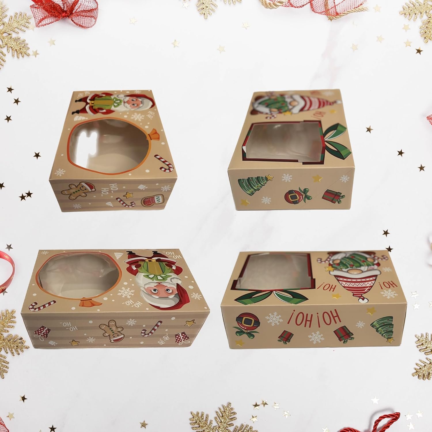 Wholesale Christmas Cookie Boxes Bulk 24 Variety Pack Holiday Pastries Bakery Treats Candy Gifts Winter Packaging Factory