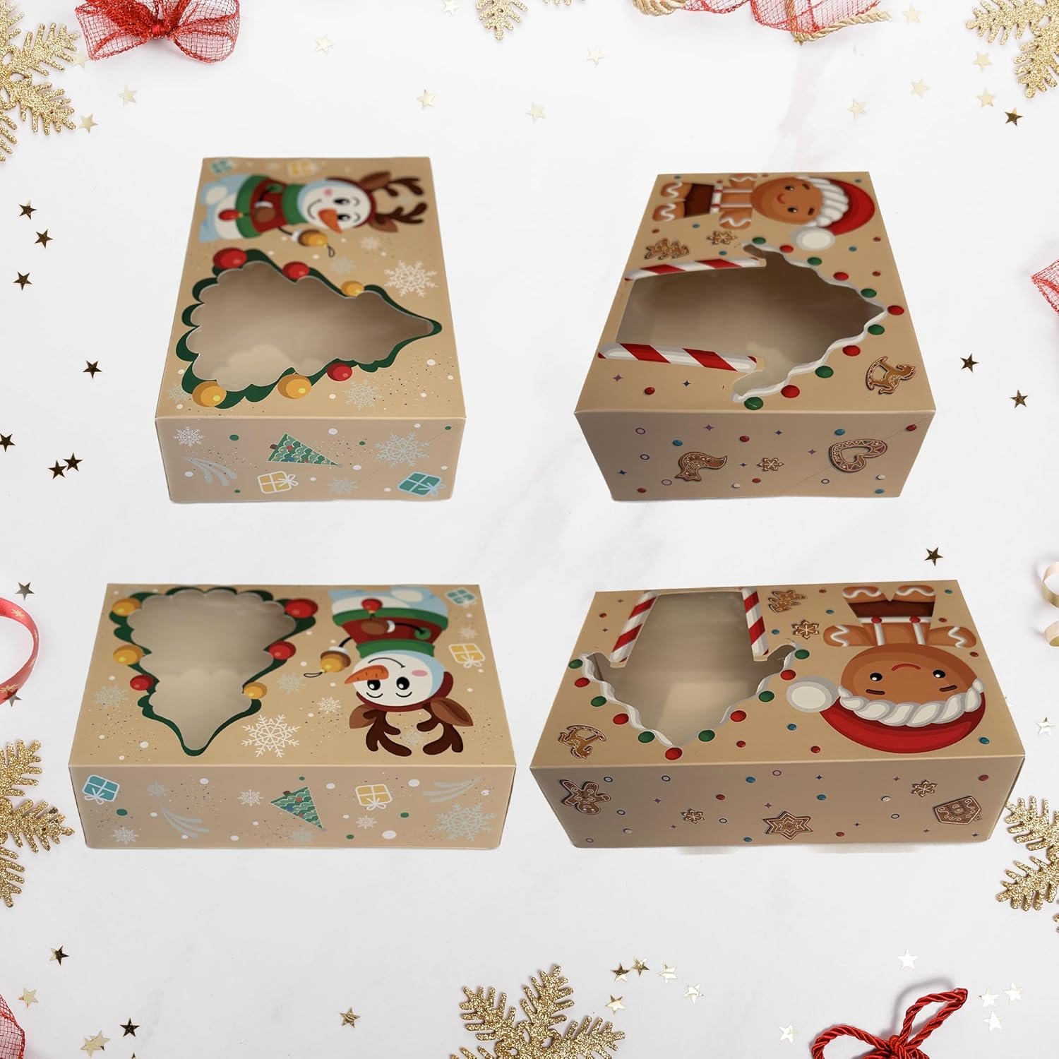 Wholesale Christmas Cookie Boxes Bulk 24 Variety Pack Holiday Pastries Bakery Treats Candy Gifts Winter Packaging Factory