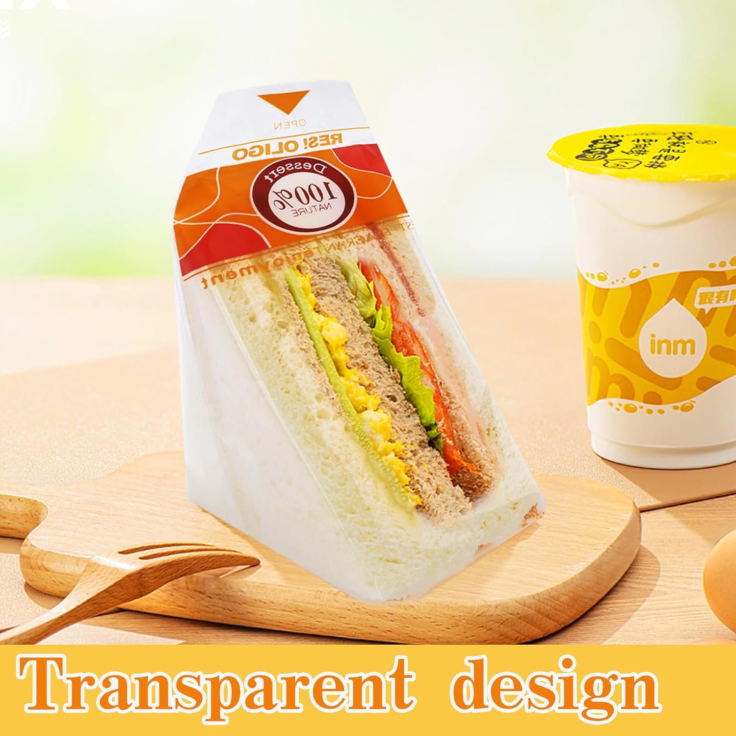 Wholesale 200 Pcs Collapsible Plastic Sandwich Bags Easy-Tear Packaging for Baked Goods Yellow Factory
