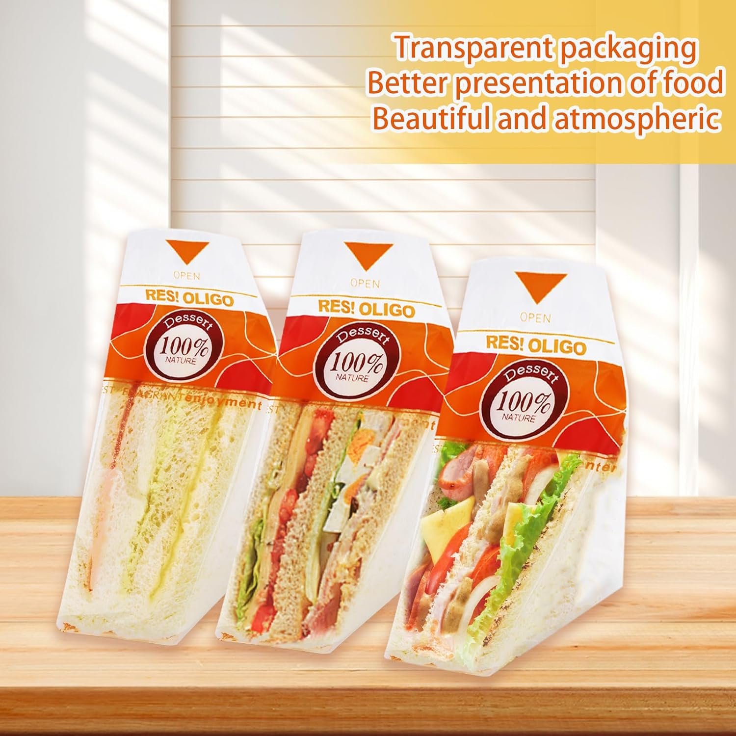 Wholesale 200 Pcs Collapsible Plastic Sandwich Bags Easy-Tear Packaging for Baked Goods Yellow Factory