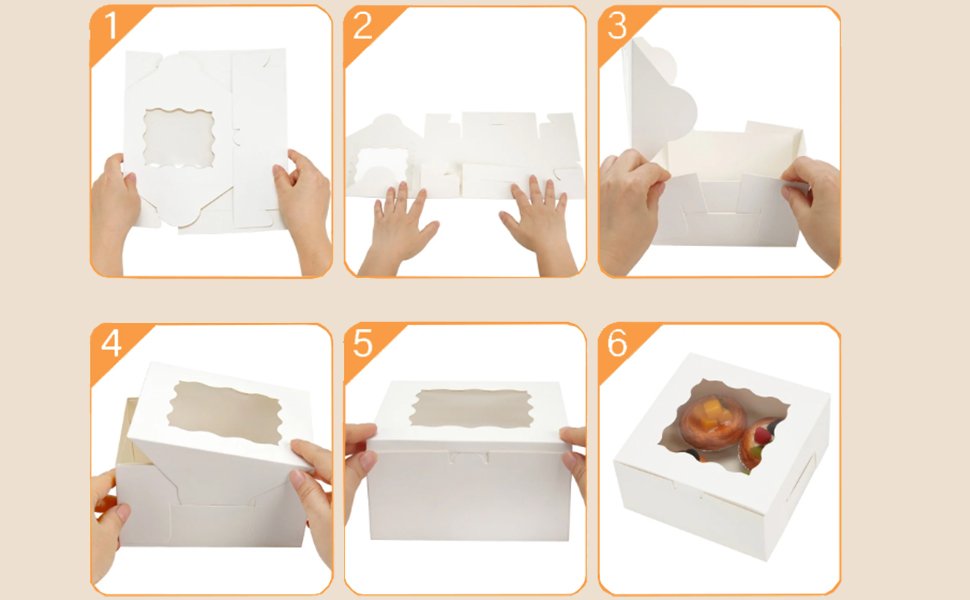 Wholesale 4x4x2.5 Inch Cookie Boxes with Clear Window White Bakery Boxes 4 Inch Mini Treat Containers for Cake Dessert Pastry Donuts Macarons Strawberries Chocolate Candy 50 Pack Factory