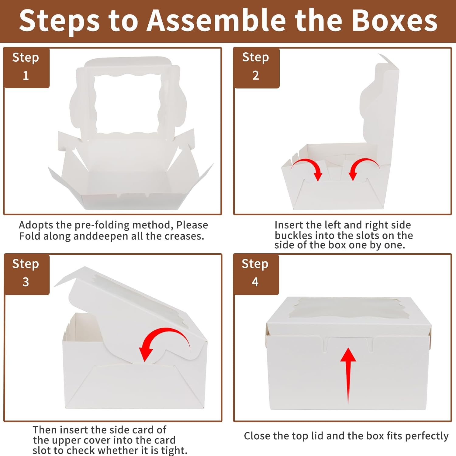 Wholesale Bakery Boxes with Window 30pcs 6x6x3 Inches for Cookies Mini Cakes Pastries Desserts Treats Chocolate Covered Strawberries Cupcakes Donuts Small Pies Factory