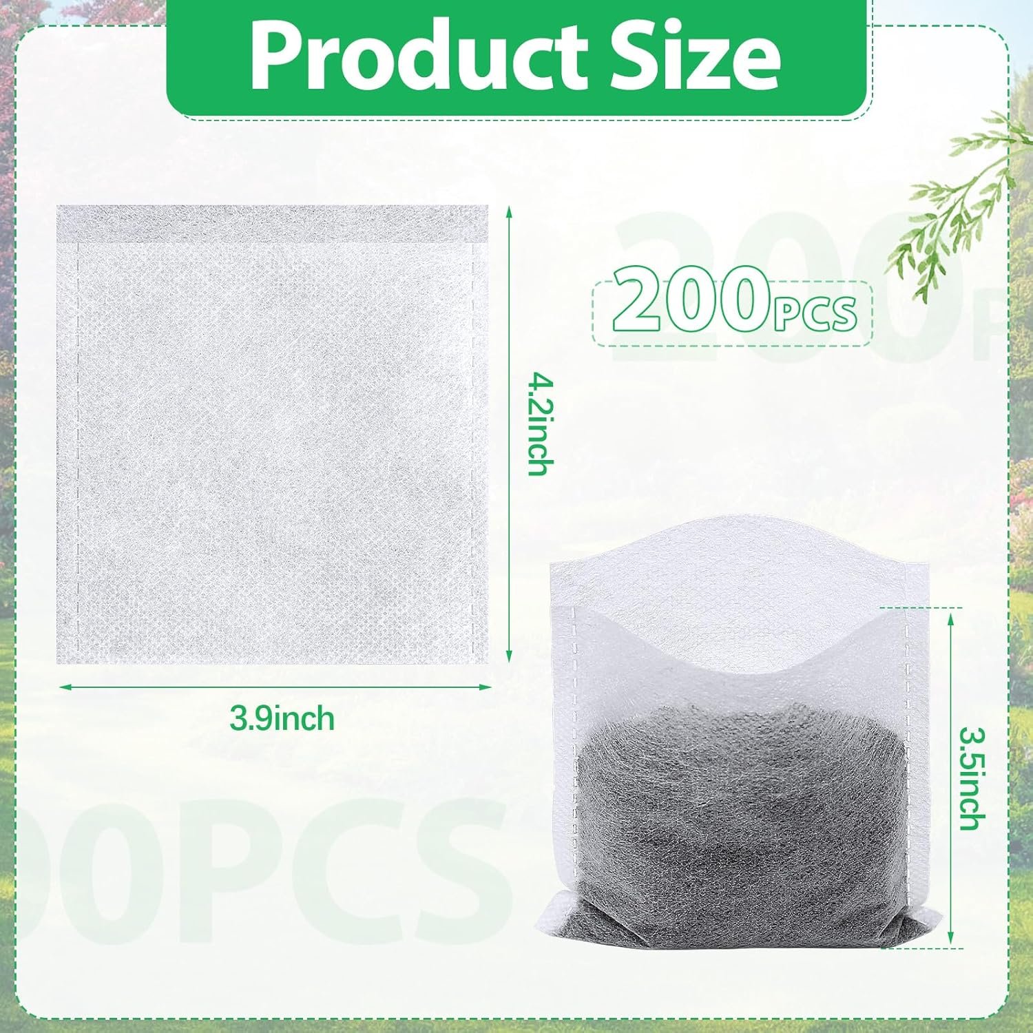 Wholesale 200Pcs Non-Woven Fabric Nursery Growing Bags Seedling Pots for Vegetable Flower Fruit Tree Saplings (4.2
