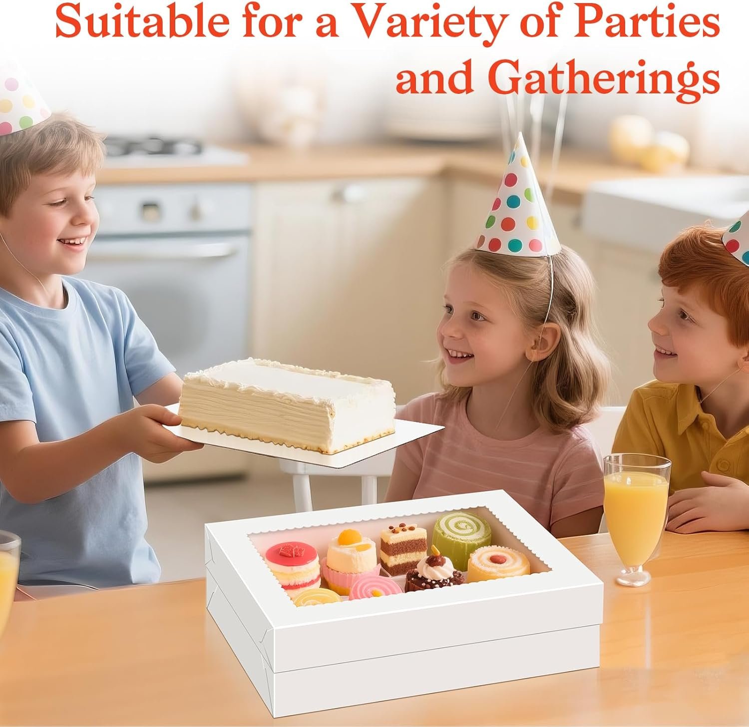 Wholesale 14x10x4 Rectangle Quarter Sheet Cake Boxes with Boards and Clear Window, Disposable Bakery Containers for Cookies Donuts Cupcakes Pies Weddings Parties Factory Wholesale 14x10x4 Rectangle Quarter Sheet Cake Boxes with Boards and Clear Window, Disposable Bakery Containers for Cookies Donuts Cupcakes Pies Weddings Parties Factory