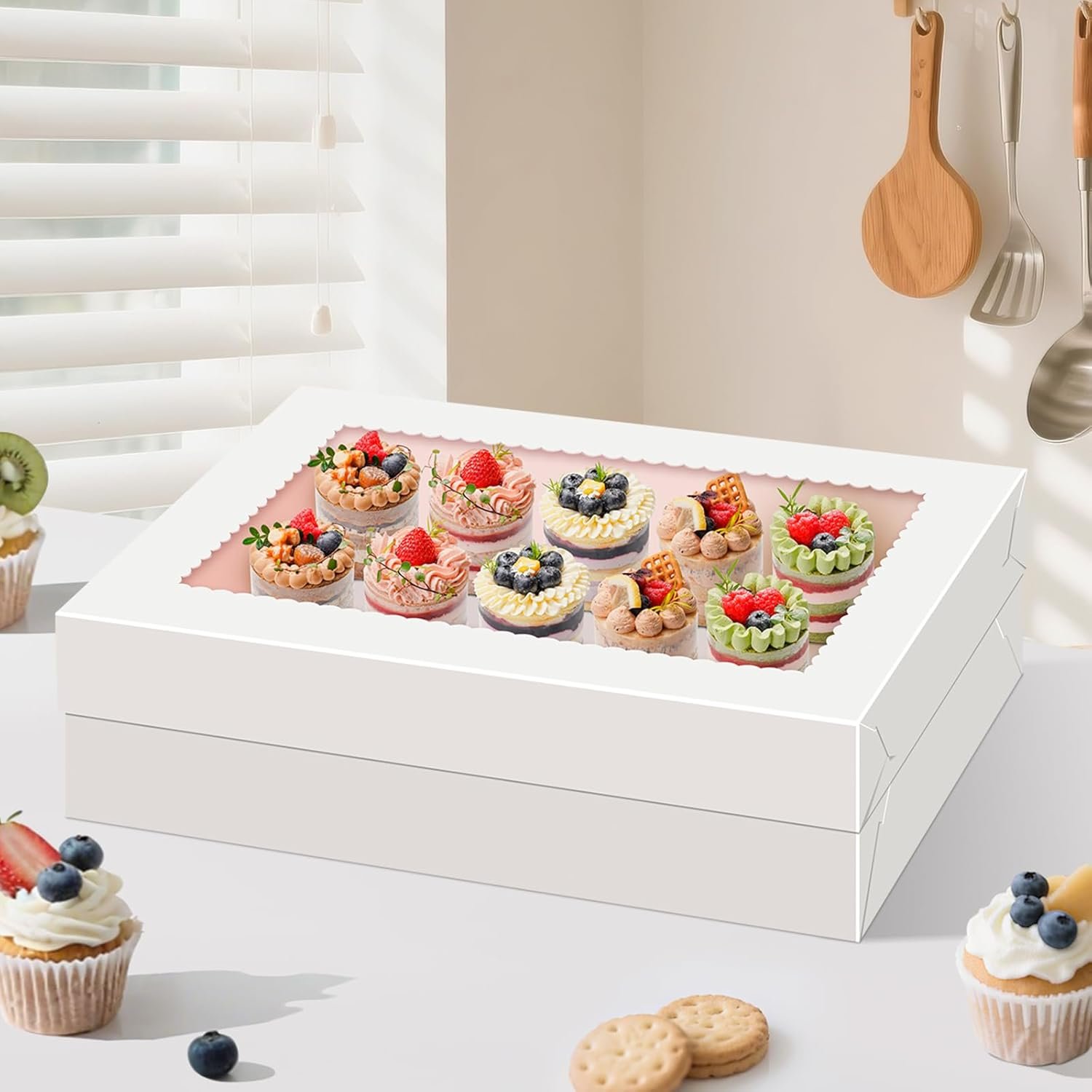 Wholesale 14x10x4 Rectangle Quarter Sheet Cake Boxes with Boards and Clear Window, Disposable Bakery Containers for Cookies Donuts Cupcakes Pies Weddings Parties Factory Wholesale 14x10x4 Rectangle Quarter Sheet Cake Boxes with Boards and Clear Window, Disposable Bakery Containers for Cookies Donuts Cupcakes Pies Weddings Parties Factory