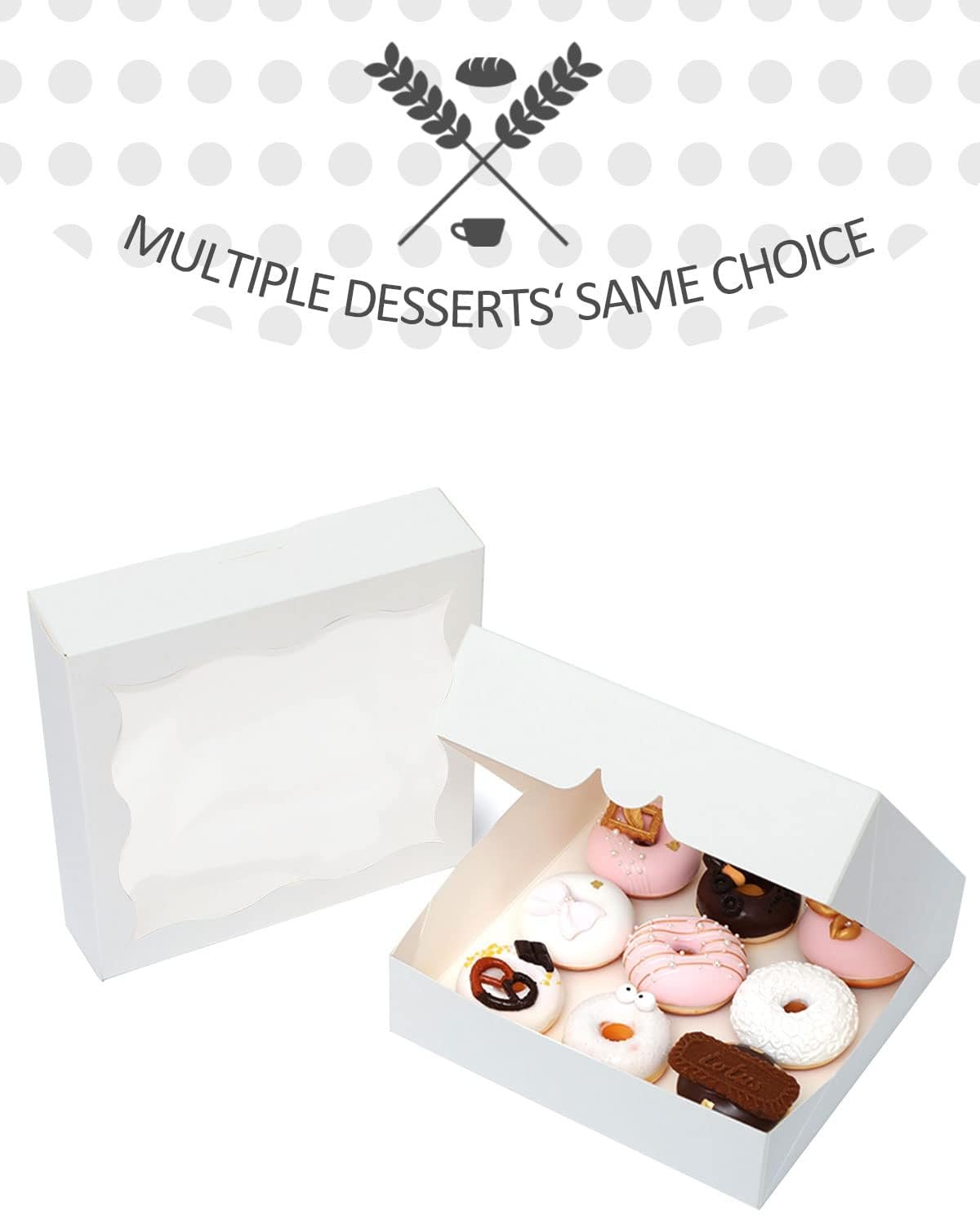 Wholesale Auto-Pop Up 12-Pack White Pie Boxes with Window 12x12x3 Inch Cookie Donut Bakery Factory