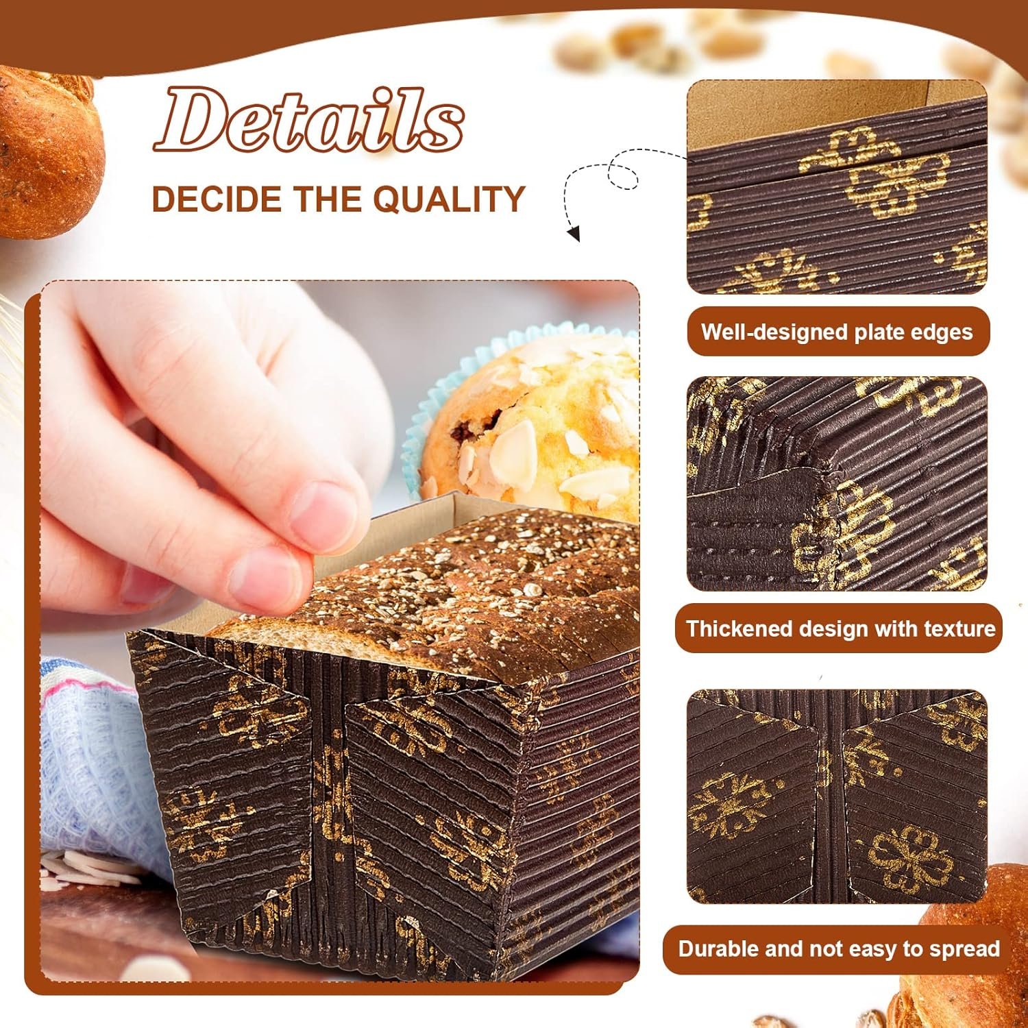 Wholesale 120 Pieces Mini Disposable Rectangle Paper Loaf Pans 3.1 x 1.5 x 1.7 Inch Corrugated Baking Trays for Quick Bread Small Pumpkin Breads Microwave Oven Freezer Safe Factory