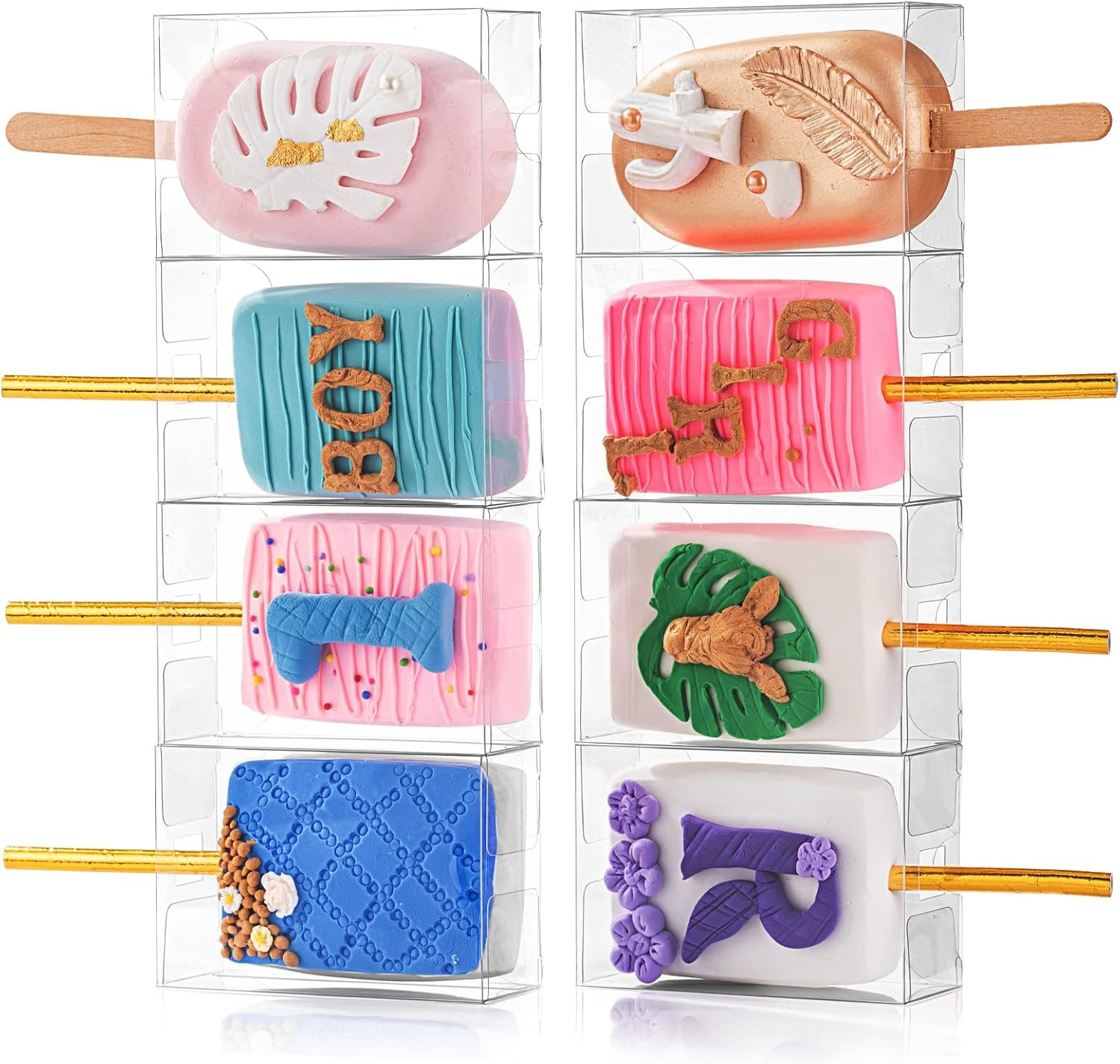 Wholesale 35 Pack 3.5 x 2.4 x 1.38 Inch Clear Rice Krispie Treat Boxes with Hole for Cakesicles Small Macarons Candy Party Favors Factory