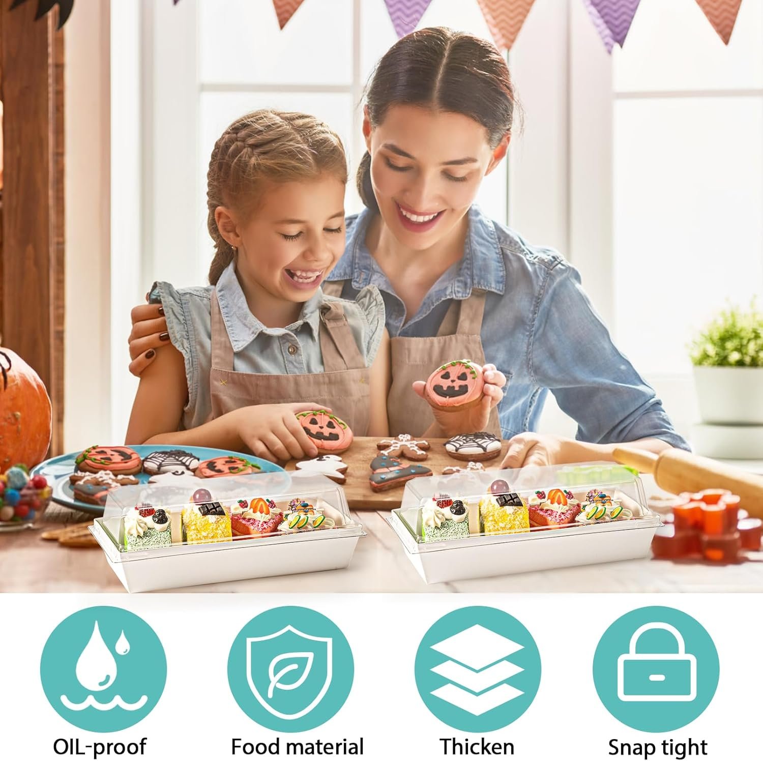 Wholesale 50 Pack Charcuterie Boxes with Clear Lids Disposable Paper Rectangle Containers for Sandwiches Desserts Strawberries Sushi Cookies White Bakery To-Go Factory