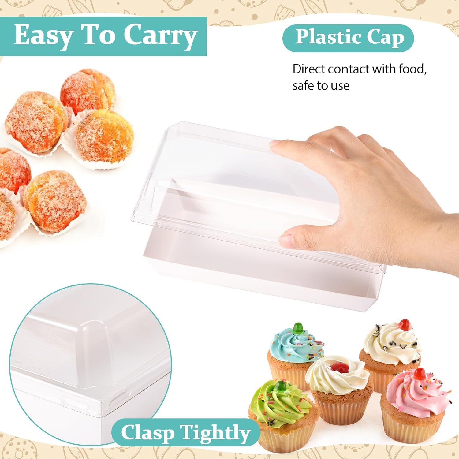 Wholesale 50 Pack Charcuterie Boxes with Clear Lids Disposable Paper Rectangle Containers for Sandwiches Desserts Strawberries Sushi Cookies White Bakery To-Go Factory