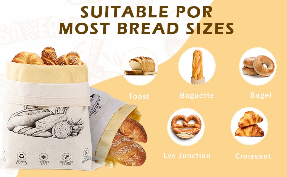 OEM 2-Pack Reusable Cotton Beeswax Bread Bags for Sourdough Homemade Loaves Keeps Fresh Longer Ivory Factory