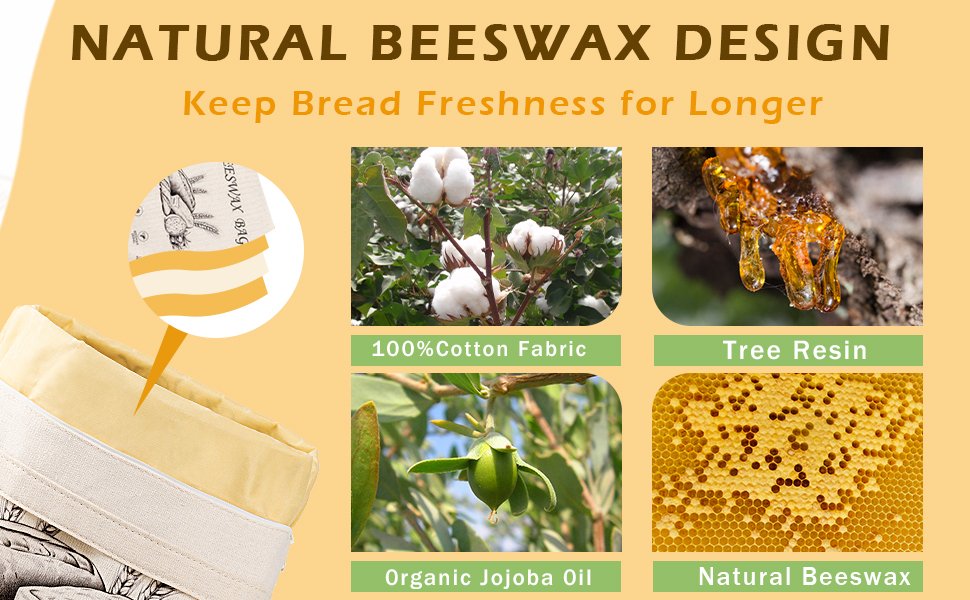OEM 2-Pack Reusable Cotton Beeswax Bread Bags for Sourdough Homemade Loaves Keeps Fresh Longer Ivory Factory