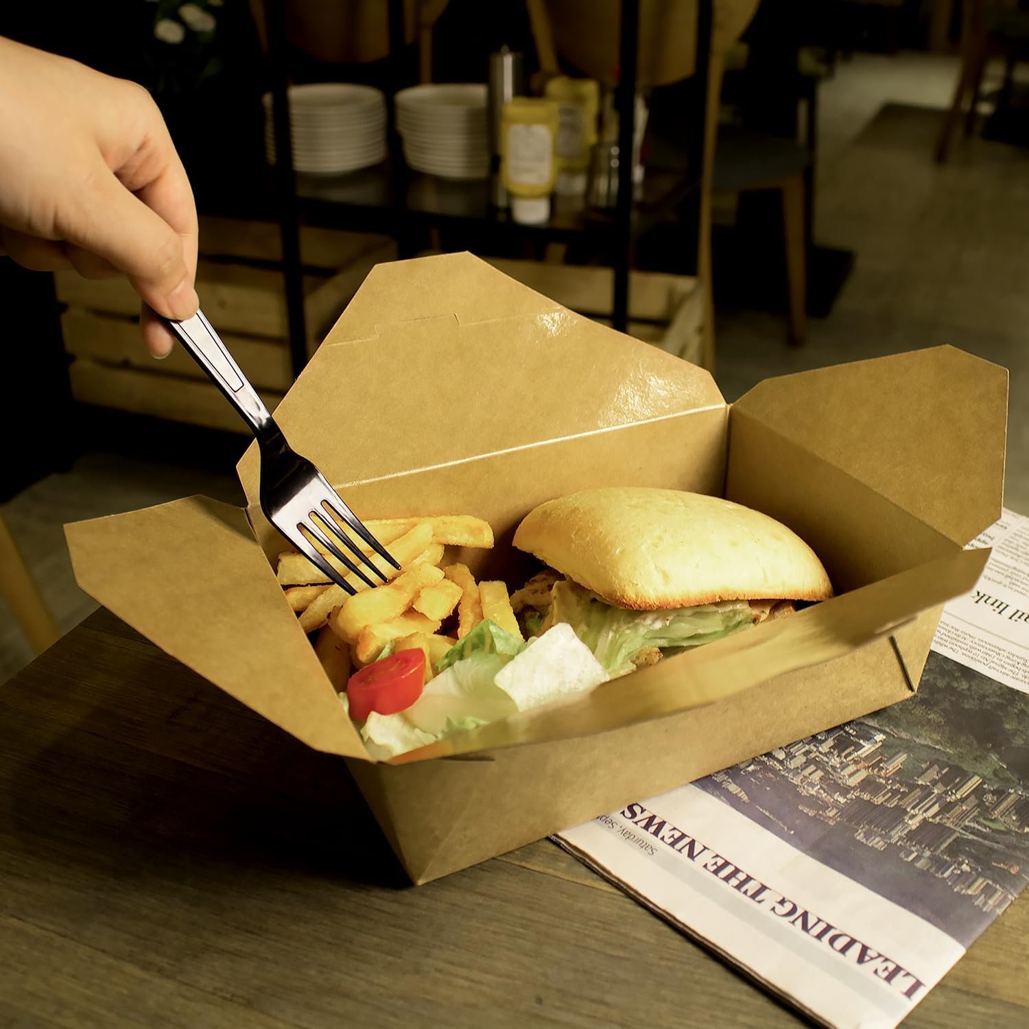 Wholesale 76 oz Paper Takeout Boxes 200ct Leak-Resistant Microwavable Heavy-Duty Grease-Resistant Stackable Kraft Brown #3 Factory Wholesale 76 oz Paper Takeout Boxes 200ct Leak-Resistant Microwavable Heavy-Duty Grease-Resistant Stackable Kraft Brown #3 Factory