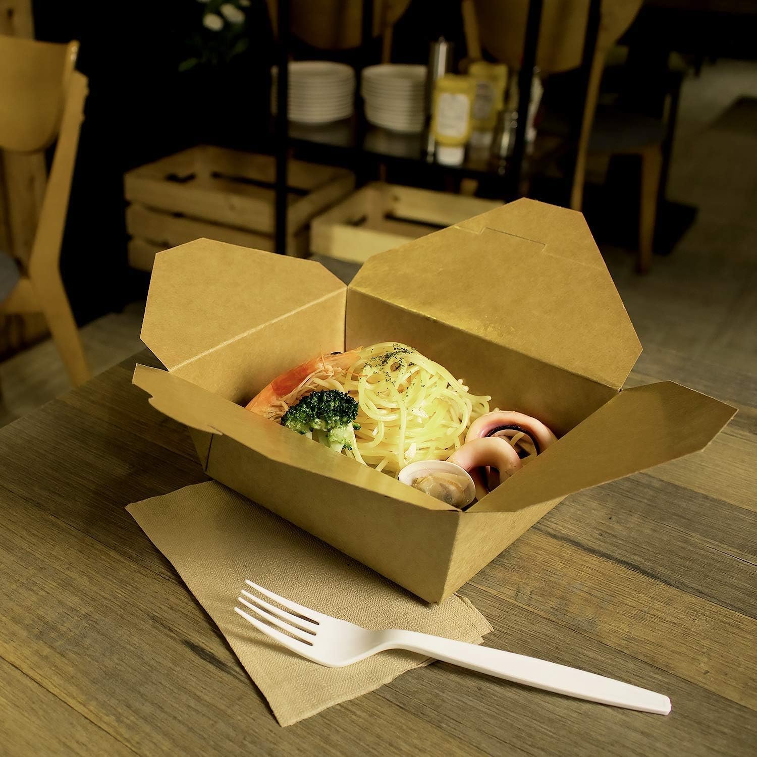 Wholesale 48 oz Paper To Go Boxes 300 Count Leak-Resistant Microwavable Heavy-Duty Takeout Grease-Resistant Stackable #8 Kraft Brown Factory Wholesale 48 oz Paper To Go Boxes 300 Count Leak-Resistant Microwavable Heavy-Duty Takeout Grease-Resistant Stackable #8 Kraft Brown Factory