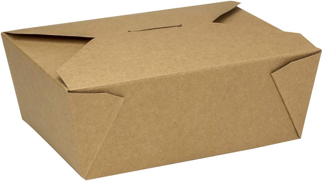 Karat Paper To Go Boxes [48 oz - 300 ct] Leak-Resistant, Microwavable, Heavy-Duty Take Out Boxes | Grease Resistant & Stackable | #8 Kraft Brown
