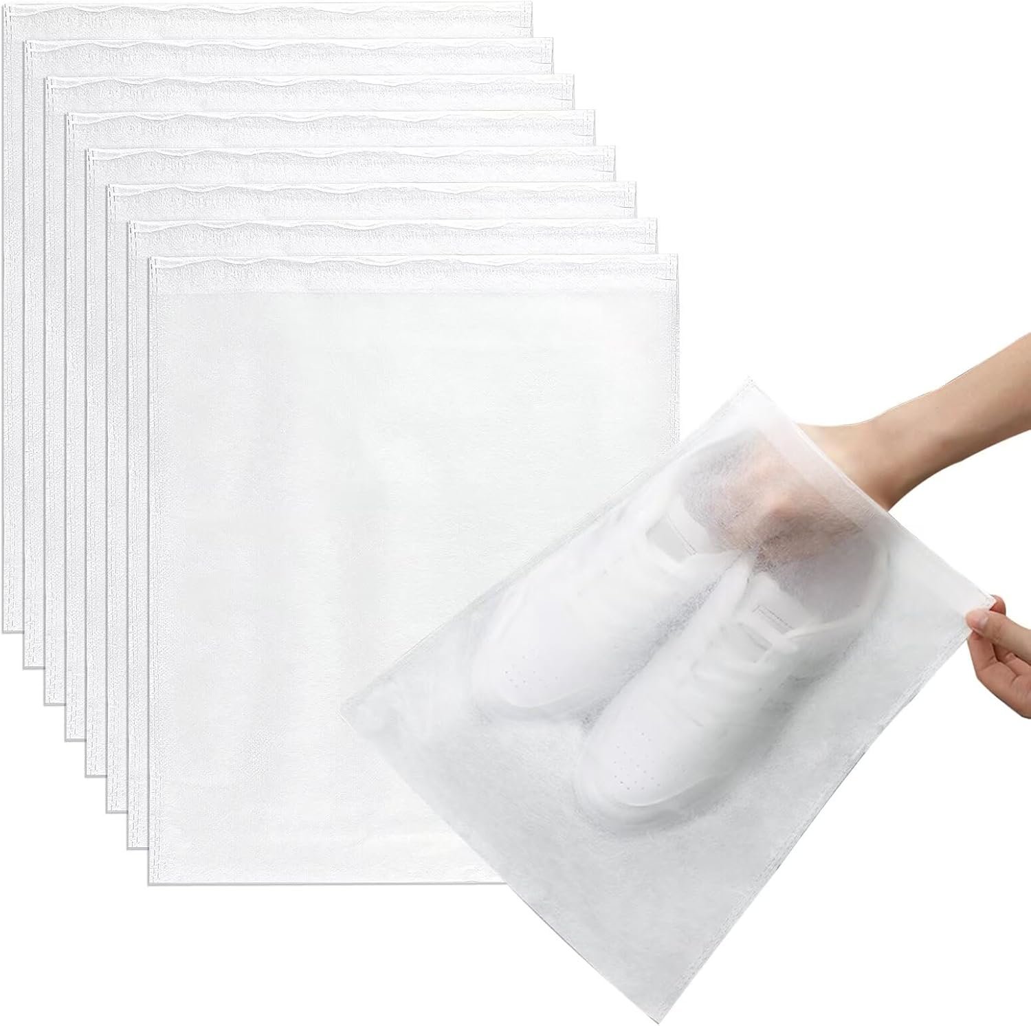 8 PCS Non-woven Shoe Bags for Travel 12.6" x 14.9" Drawstring Shoe Storage Bags for Travel Packing