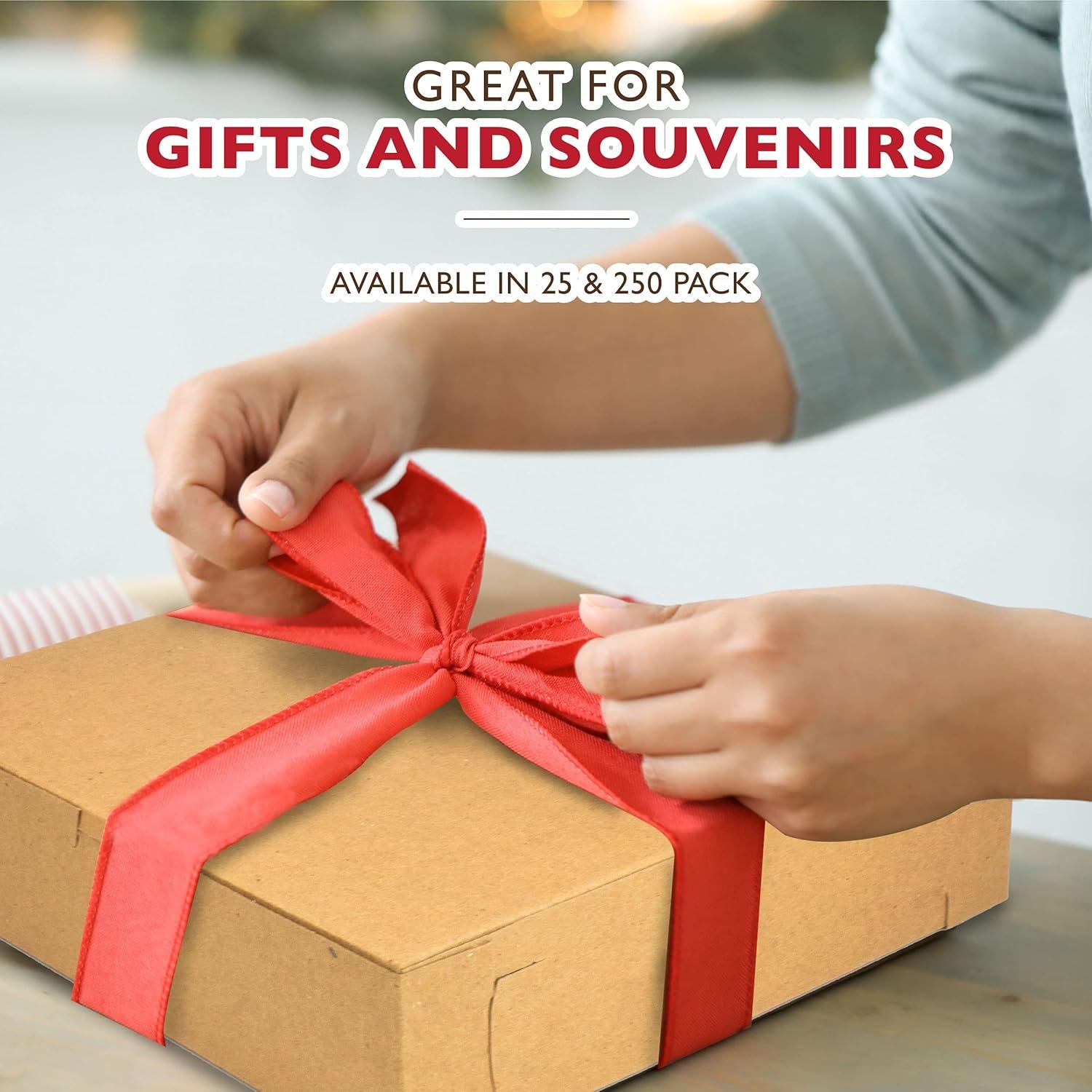 Wholesale 25 Pack 10x10x2.5 Inch Kraft Square Bakery Boxes for Cookies Cheesecakes Chocolate Covered Strawberries Desserts Brown Paper Cardboard Sweet Treats Factory