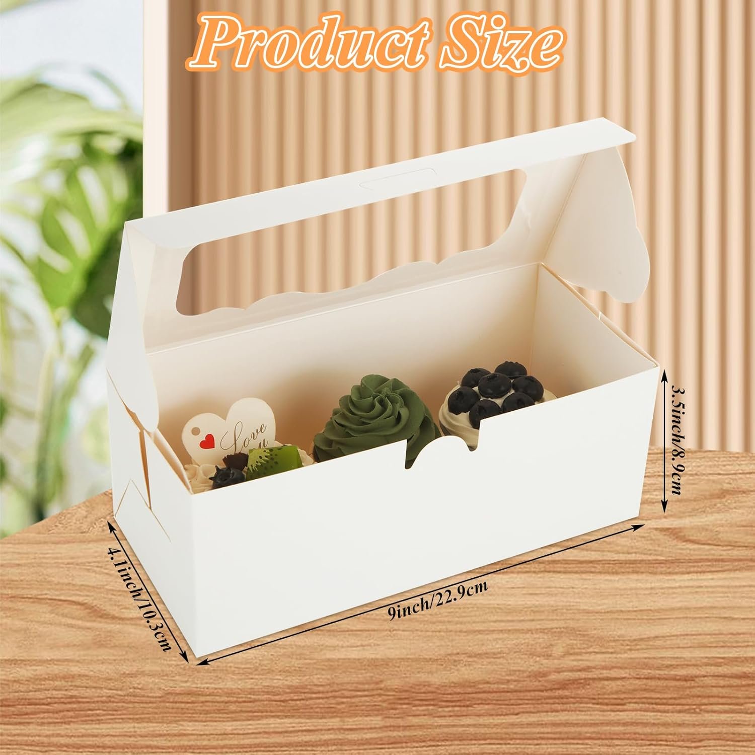 Wholesale 50pcs 9x4x3.5 Inch White Bakery Cookie Boxes with Window for Loaf Roll Cakes Candies Pastries Desserts Muffins Donuts Factory