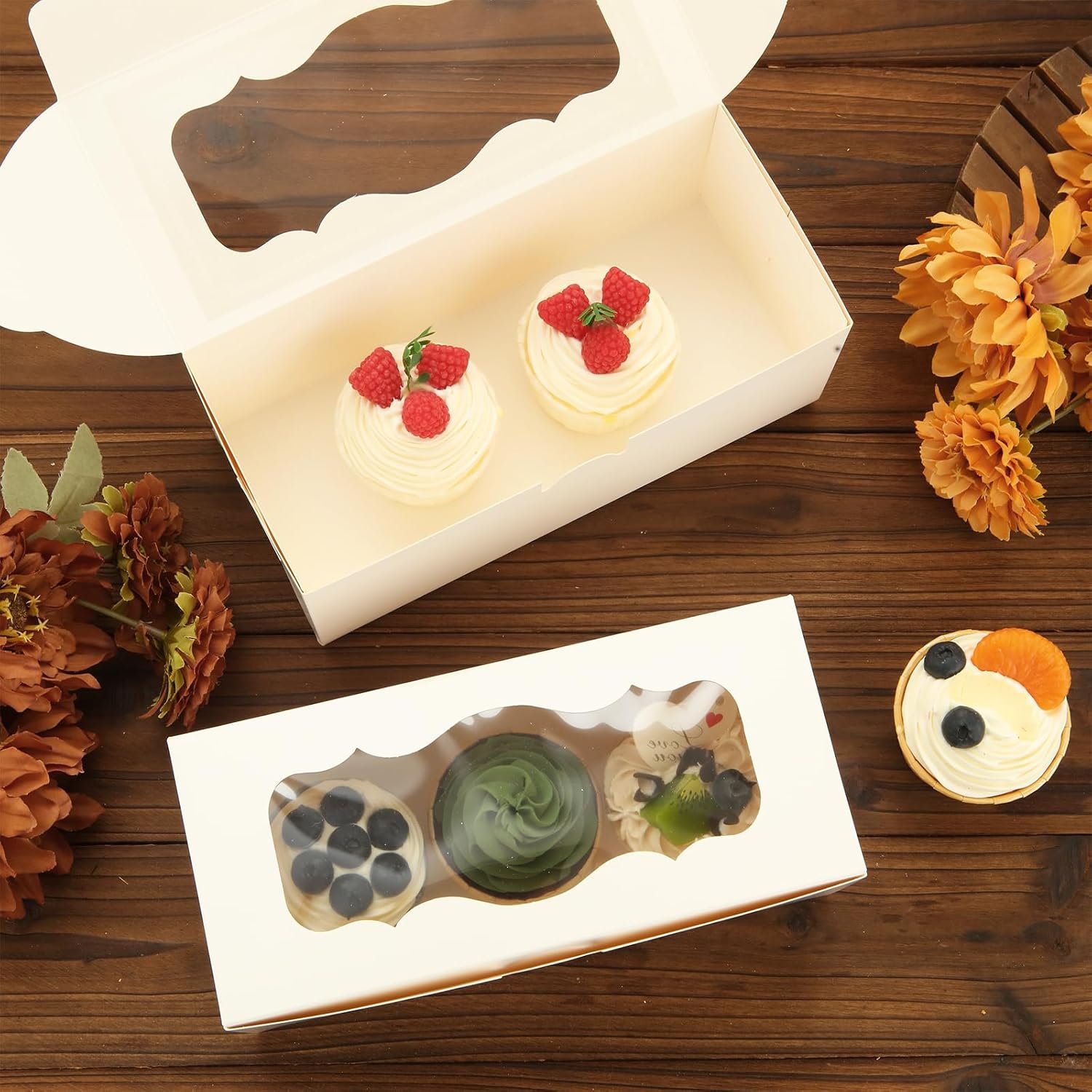 Wholesale 50pcs 9x4x3.5 Inch White Bakery Cookie Boxes with Window for Loaf Roll Cakes Candies Pastries Desserts Muffins Donuts Factory