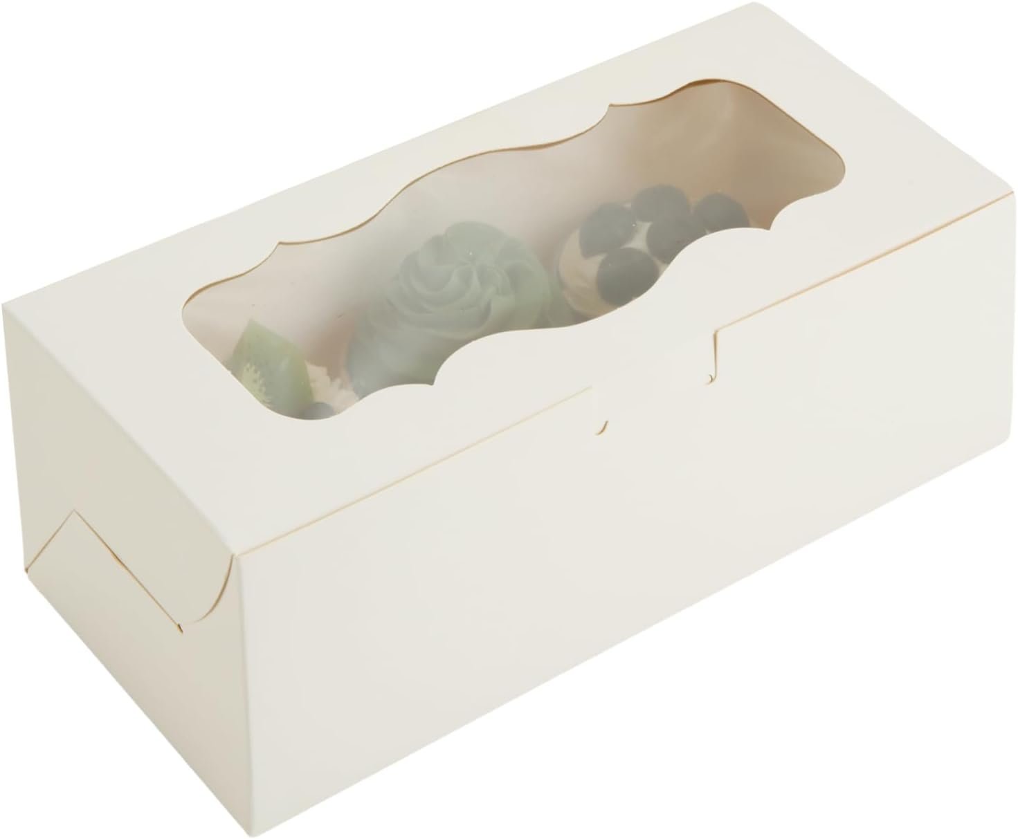 Wholesale 50pcs 9x4x3.5 Inch White Bakery Cookie Boxes with Window for Loaf Roll Cakes Candies Pastries Desserts Muffins Donuts Factory