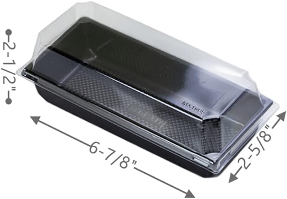 Wholesale 50 Pack Small Plastic Containers with Lids for Sushi Pastry Hot Dogs Sandwiches French Fries Muffins Black Factory