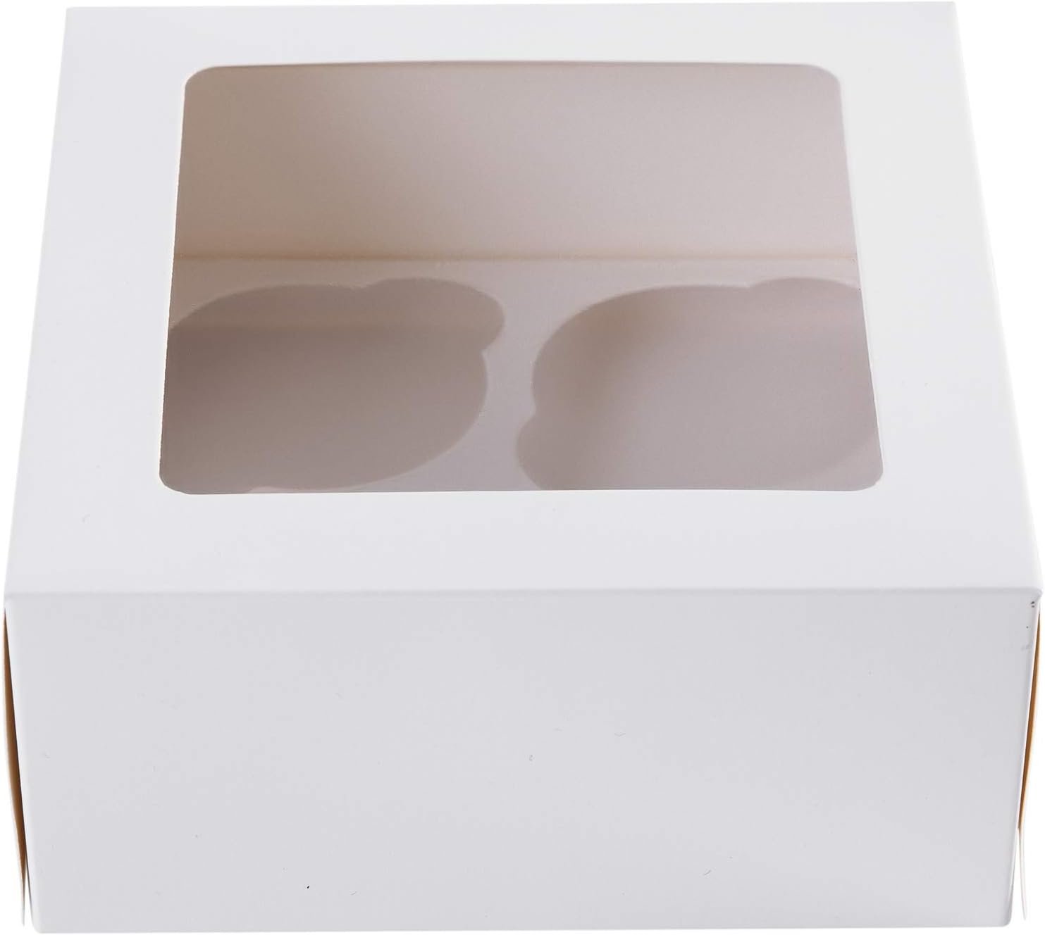 Wholesale 15-Pack White Paper Cupcake Boxes with Clear Window Auto-Popup Design 4-Cavity Insert for Bakery Cakes and Valentine's Day Cookies Factory Wholesale 15-Pack White Paper Cupcake Boxes with Clear Window Auto-Popup Design 4-Cavity Insert for Bakery Cakes and Valentine's Day Cookies Factory