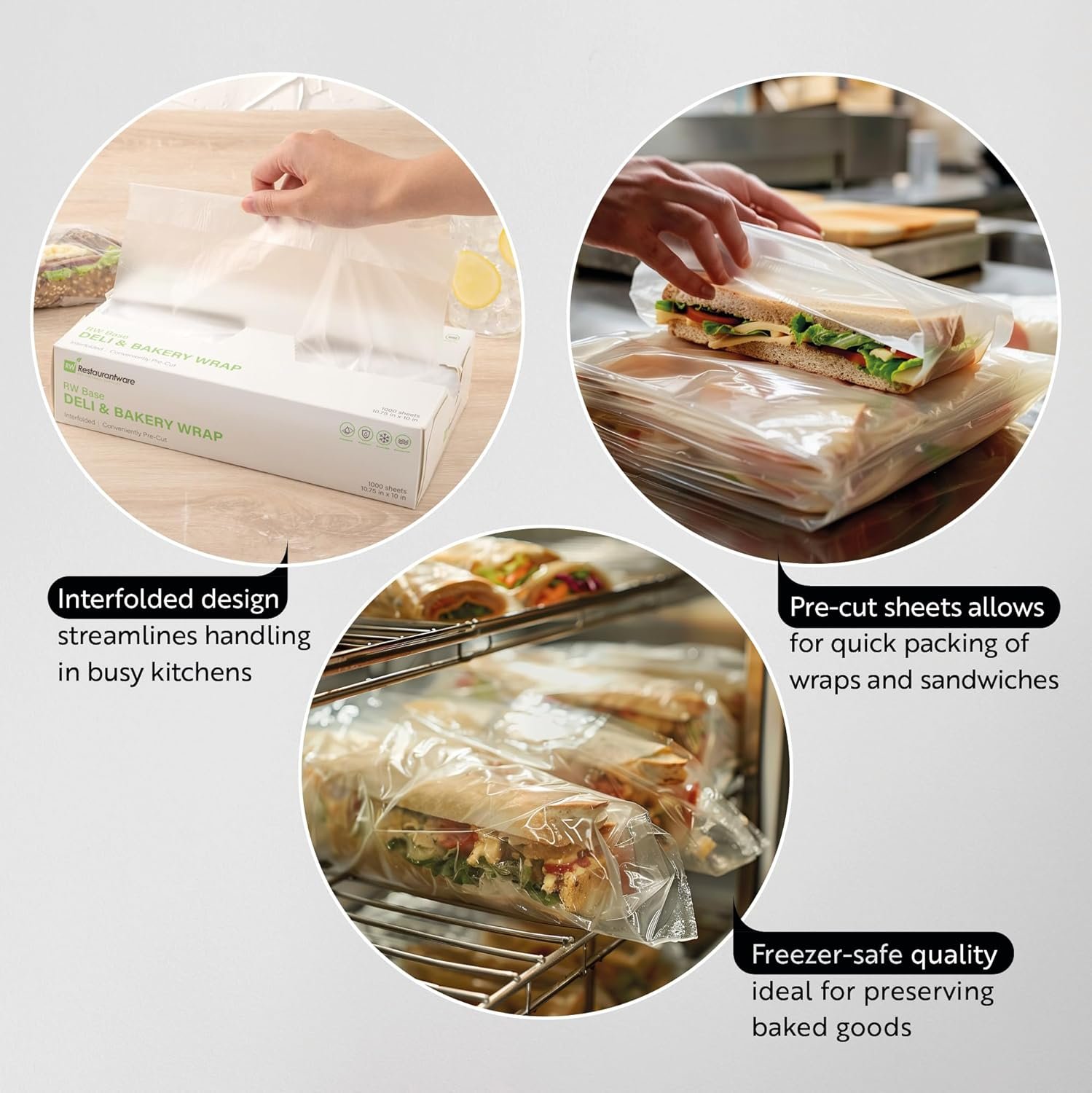 Wholesale 10.75 x 8 Inch Interfolded Plastic Deli Sheets 1000 Pre-Cut Disposable Clear Butcher Sandwich Wraps Microwavable Freezable Factory