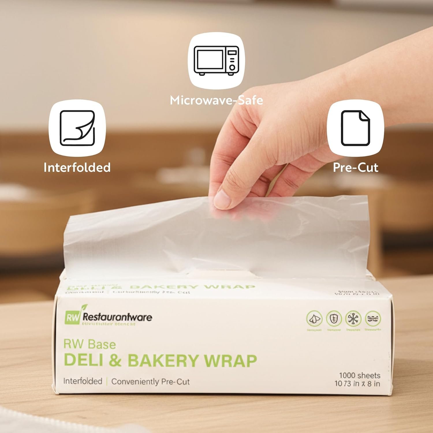 Wholesale 10.75 x 8 Inch Interfolded Plastic Deli Sheets 1000 Pre-Cut Disposable Clear Butcher Sandwich Wraps Microwavable Freezable Factory