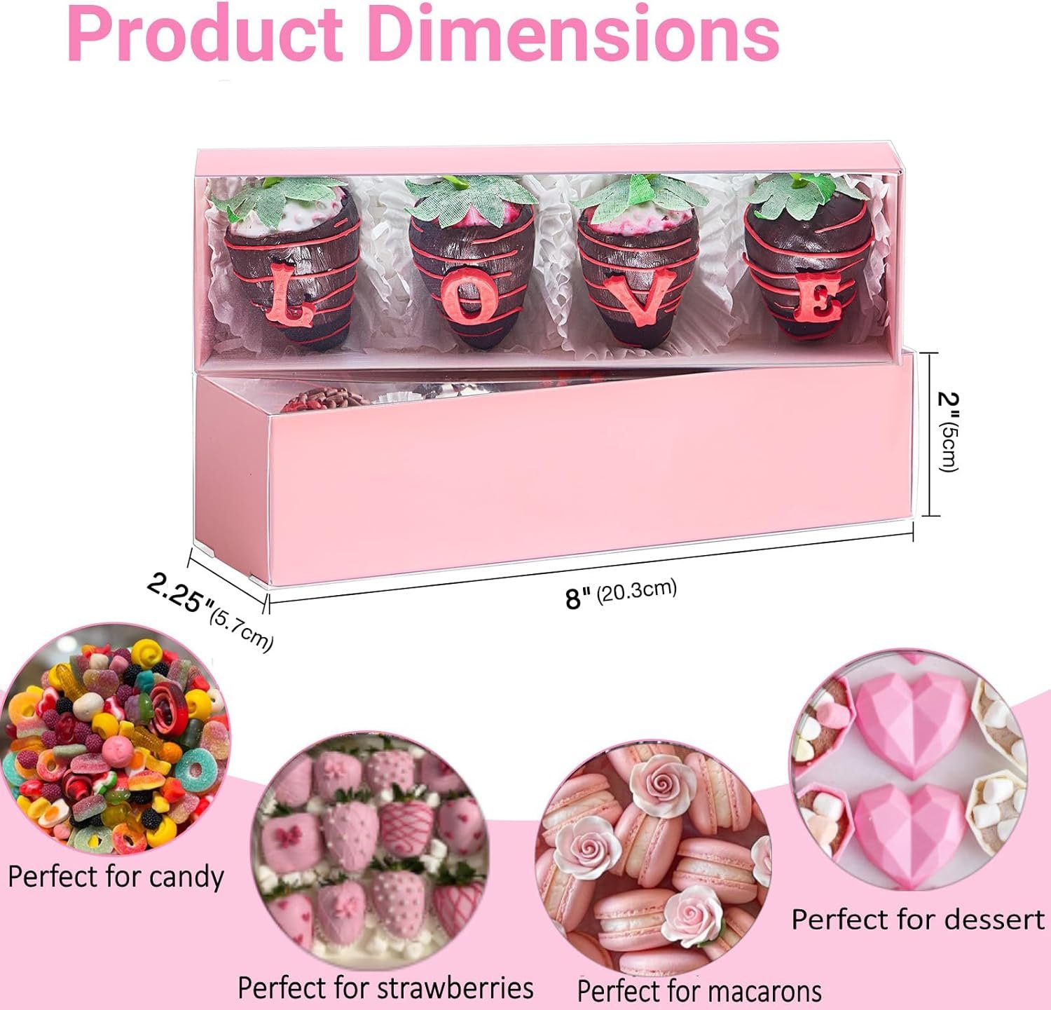 Wholesale 12-Pack 8x2.2x2 Inch Empty Macaron Truffle Chocolate Bakery Boxes for Chocolate Covered Strawberries Bonbons Party Favors Factory