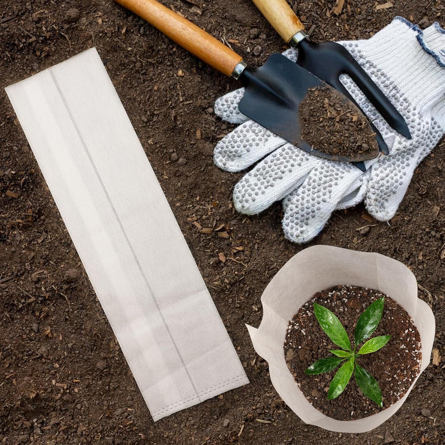 Wholesale 200 PCS 7.8 x 13.7 Inches Breathable Non-Woven Nursery Grow Bags Aeration Fabric Seedling Pots for Vegetables Flowers Plants White Factory