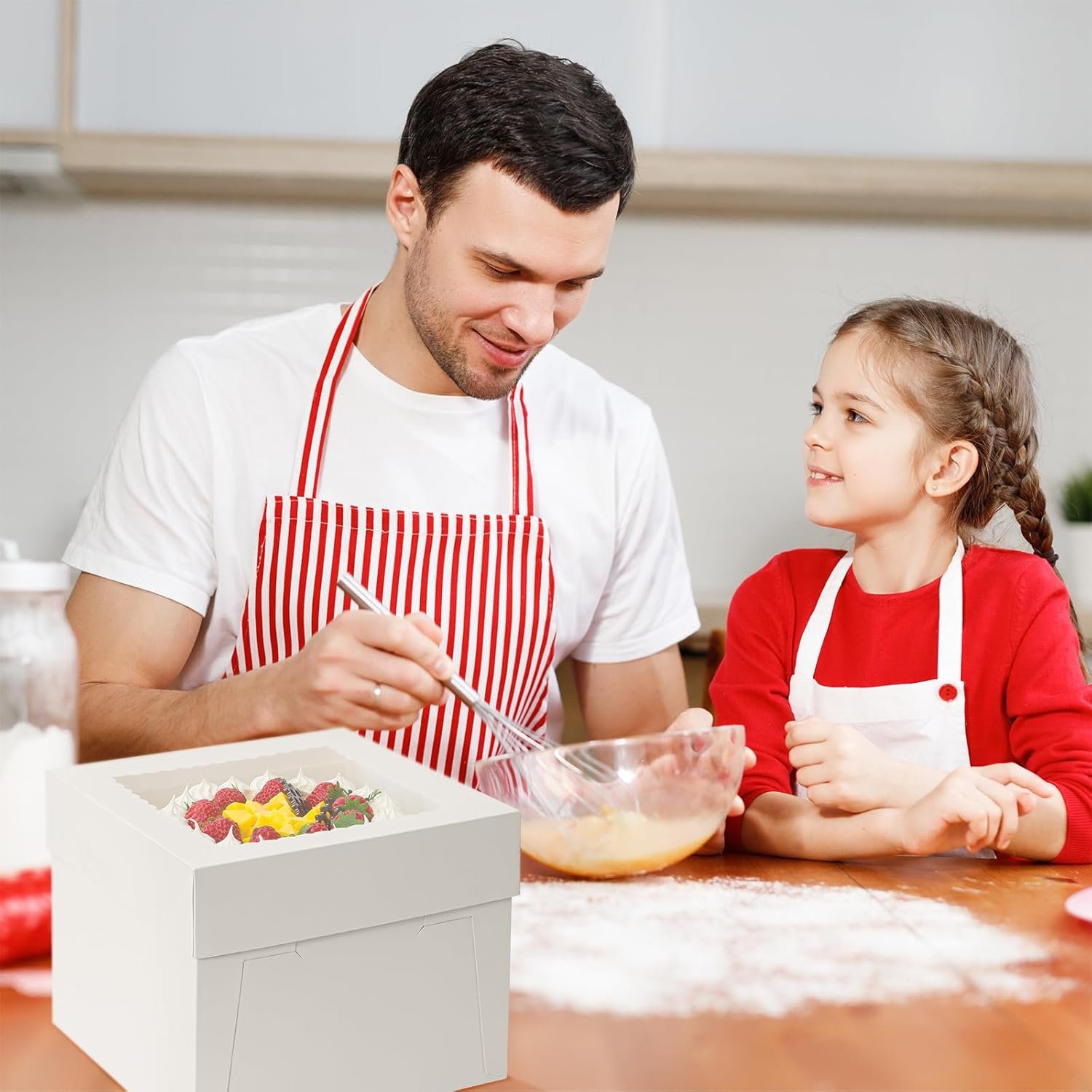 Wholesale 3 Pack 12x12x8 Inch White Square Cake Boxes with Boards Disposable Cardboard Containers Lids for Pastries Donuts Pies Cookies Desserts Wedding Birthday Party Factory