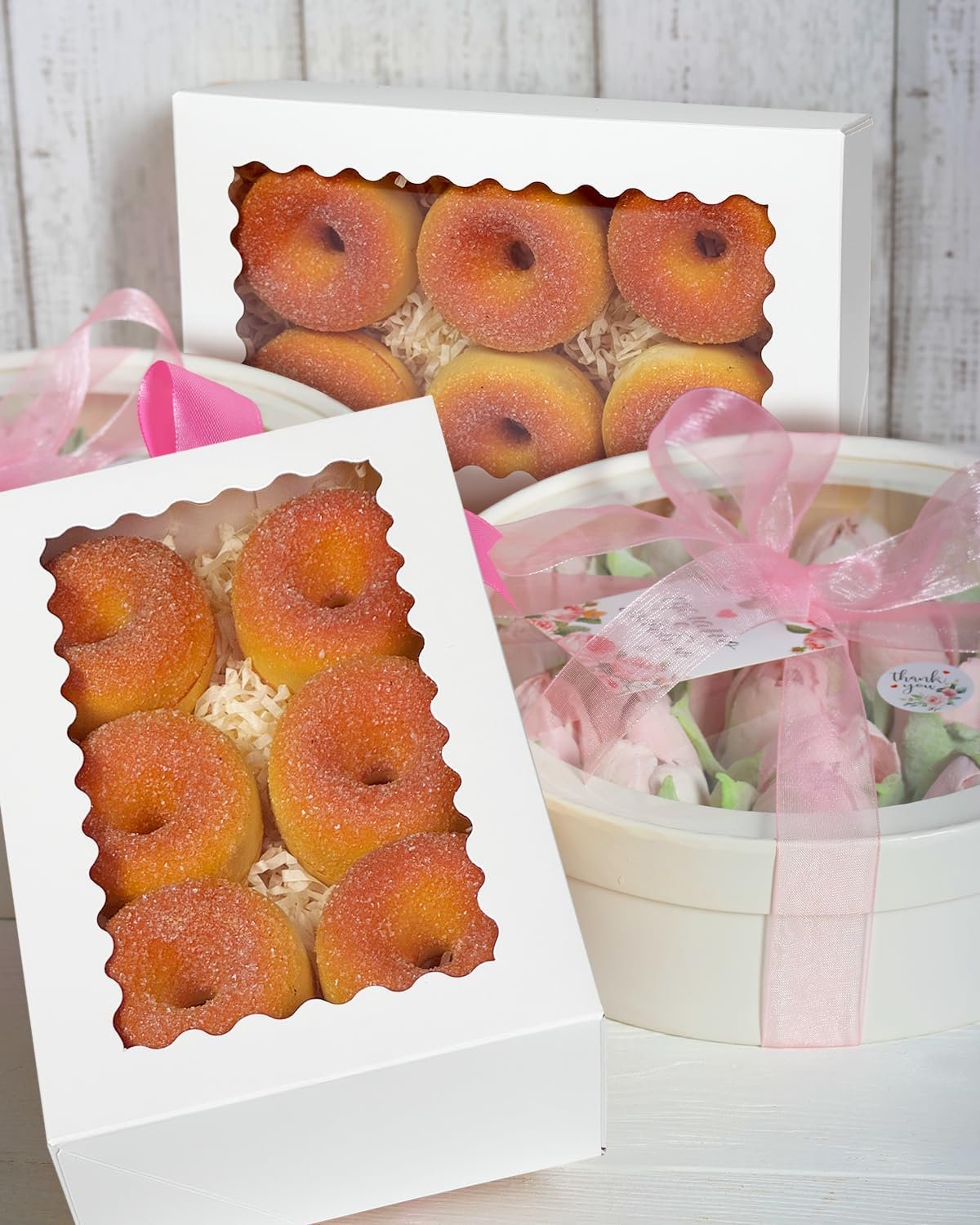 Wholesale 9x6x2.5 Inch White Auto-Pop Up Cookie Pastry Macaron Bakery Box with Window 30Pcs for Packaging Factory