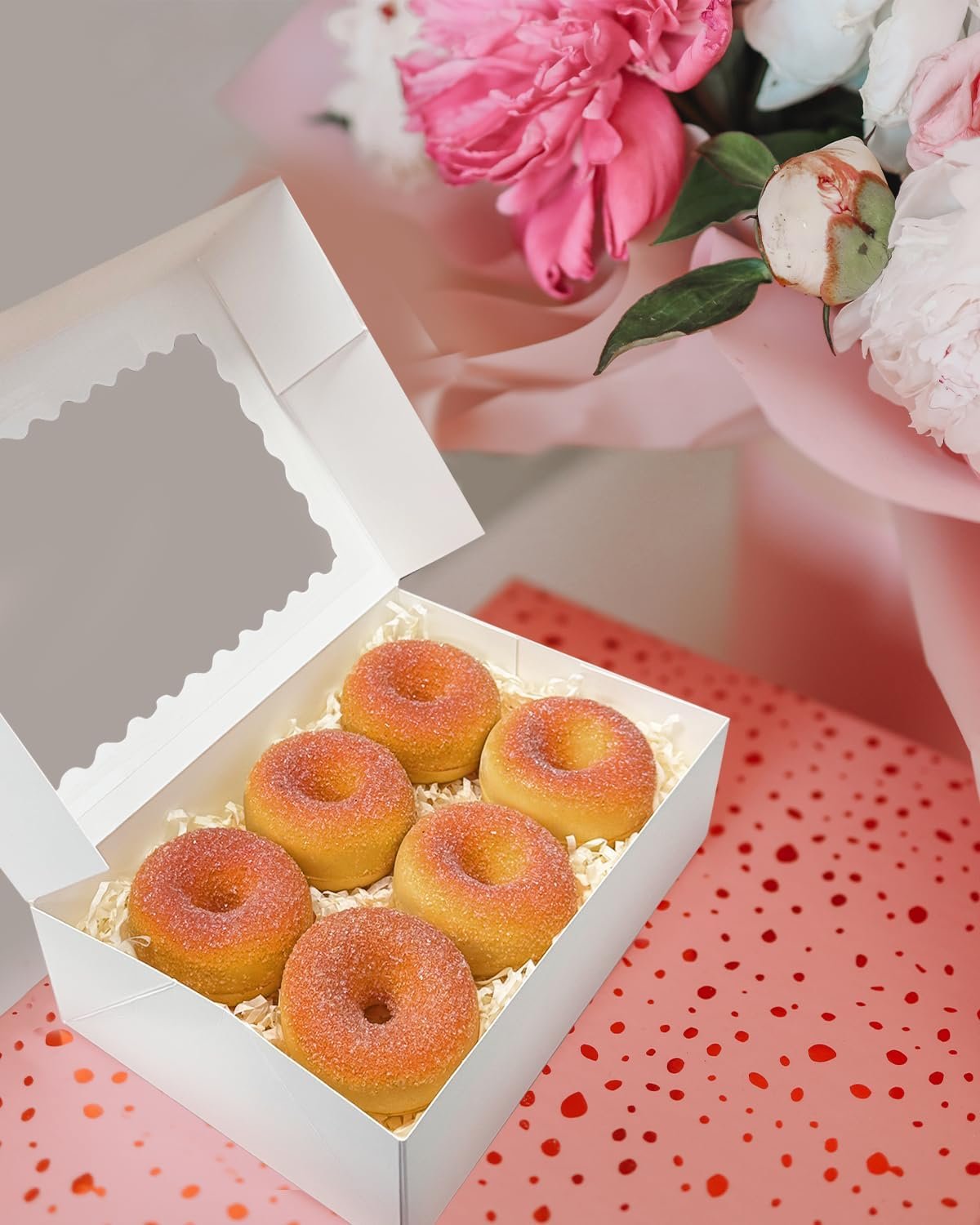 Wholesale 9x6x2.5 Inch White Auto-Pop Up Cookie Pastry Macaron Bakery Box with Window 30Pcs for Packaging Factory