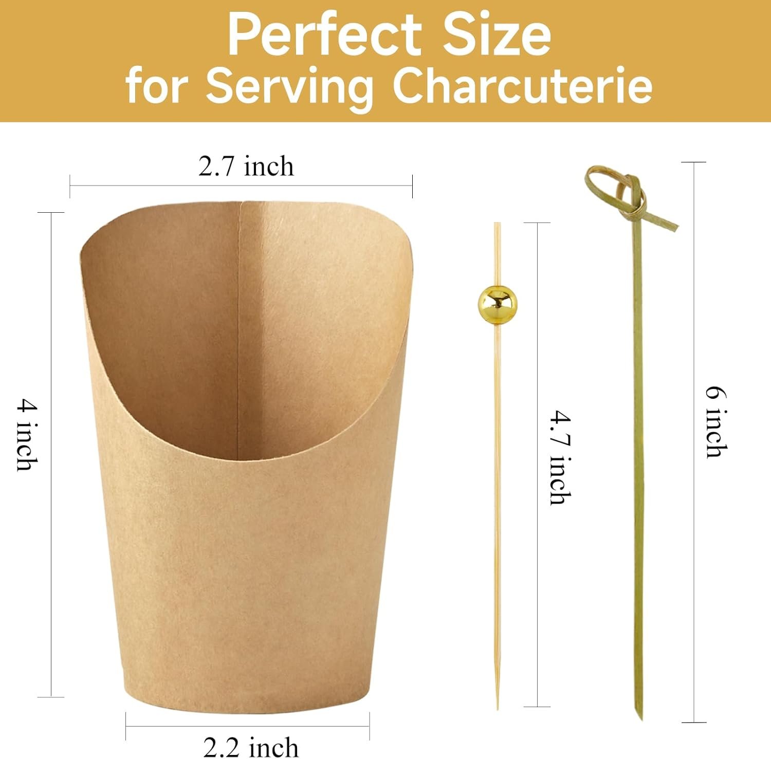 Wholesale 8 oz Small Disposable Kraft Paper Charcuterie Cups 50 Sets with 200 Cocktail Picks Individual Appetizer Boxes French Fry Holders Factory
