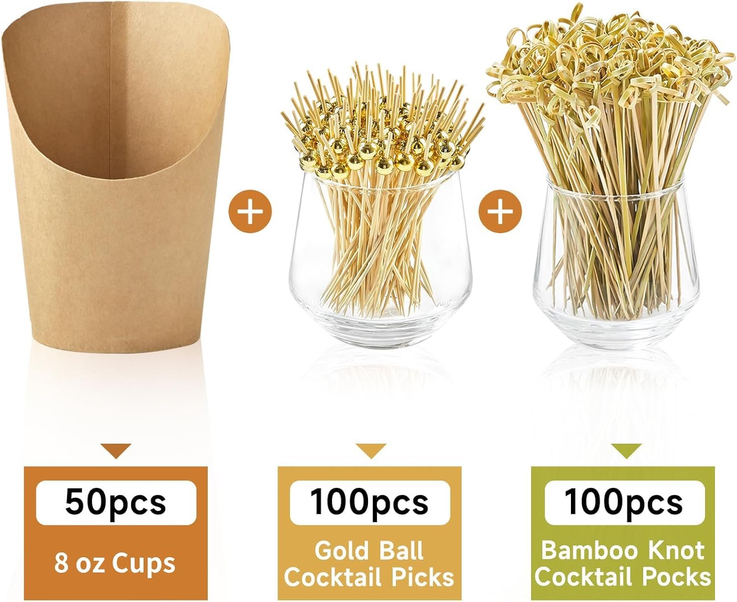 Wholesale 8 oz Small Disposable Kraft Paper Charcuterie Cups 50 Sets with 200 Cocktail Picks Individual Appetizer Boxes French Fry Holders Factory