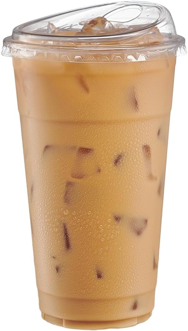 Wholesale 24 oz Clear Plastic Cups with Lids 100 Count Disposable Iced Coffee Drink Cups Strawless Sip Lids for Smoothies Juices More Factory