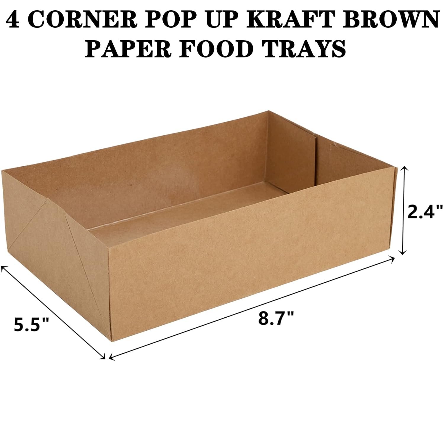 Wholesale 50 Pack Disposable Pop Up Kraft Paper Food Trays 4 Corner Greaseproof Containers Foldable Brown Boxes for Parties Stadiums Theaters Nachos Factory Wholesale 50 Pack Disposable Pop Up Kraft Paper Food Trays 4 Corner Greaseproof Containers Foldable Brown Boxes for Parties Stadiums Theaters Nachos Factory