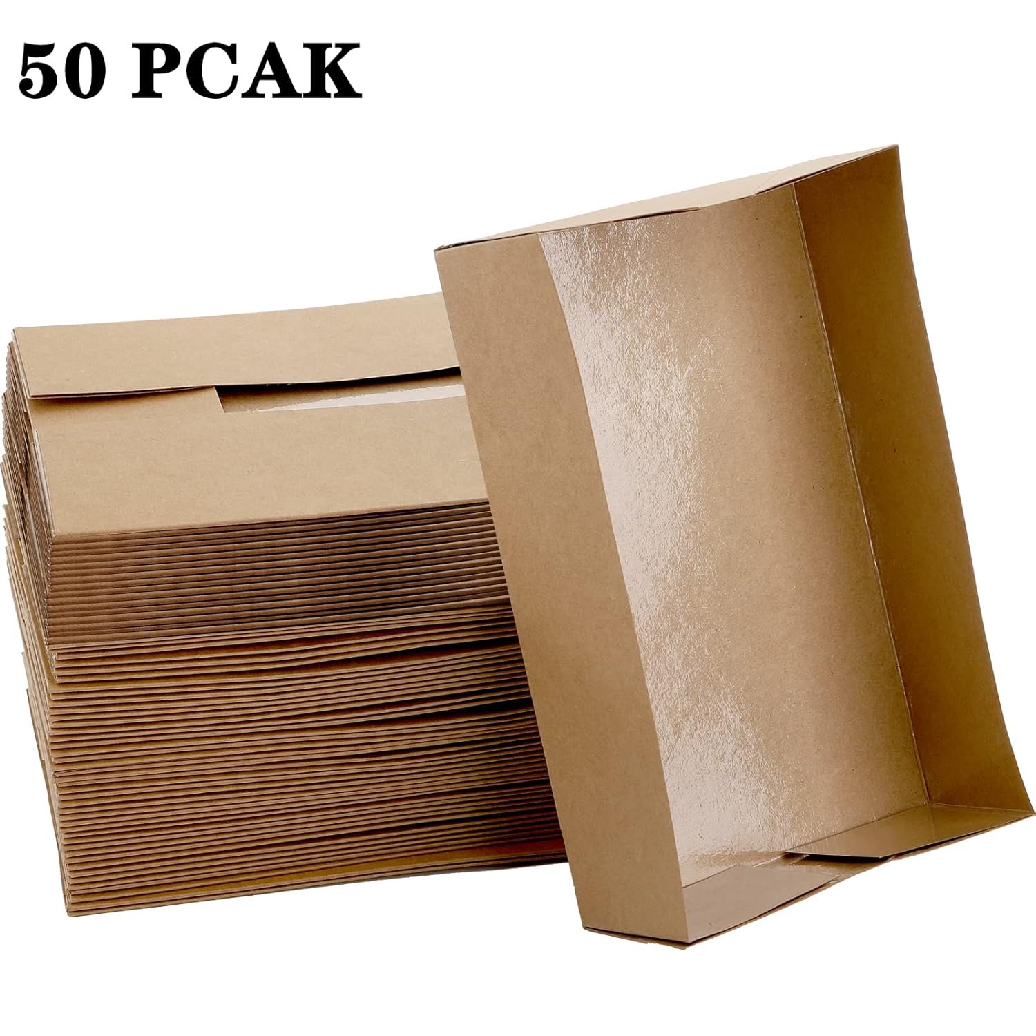 Wholesale 50 Pack Disposable Pop Up Kraft Paper Food Trays 4 Corner Greaseproof Containers Foldable Brown Boxes for Parties Stadiums Theaters Nachos Factory Wholesale 50 Pack Disposable Pop Up Kraft Paper Food Trays 4 Corner Greaseproof Containers Foldable Brown Boxes for Parties Stadiums Theaters Nachos Factory