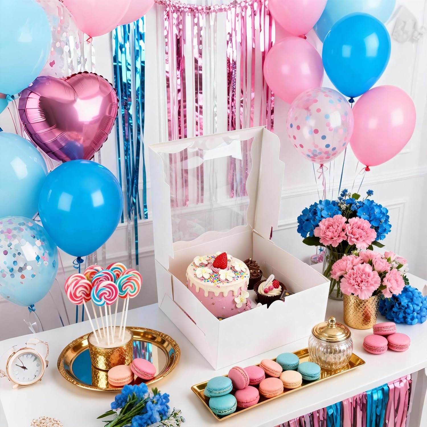 Wholesale 4-Pack Bento Cake Boxes Clear Window 1+5 Combo Fits 5 Cupcakes 1 Mini Cake Wedding Birthday Baby Shower Baking Supplies Factory