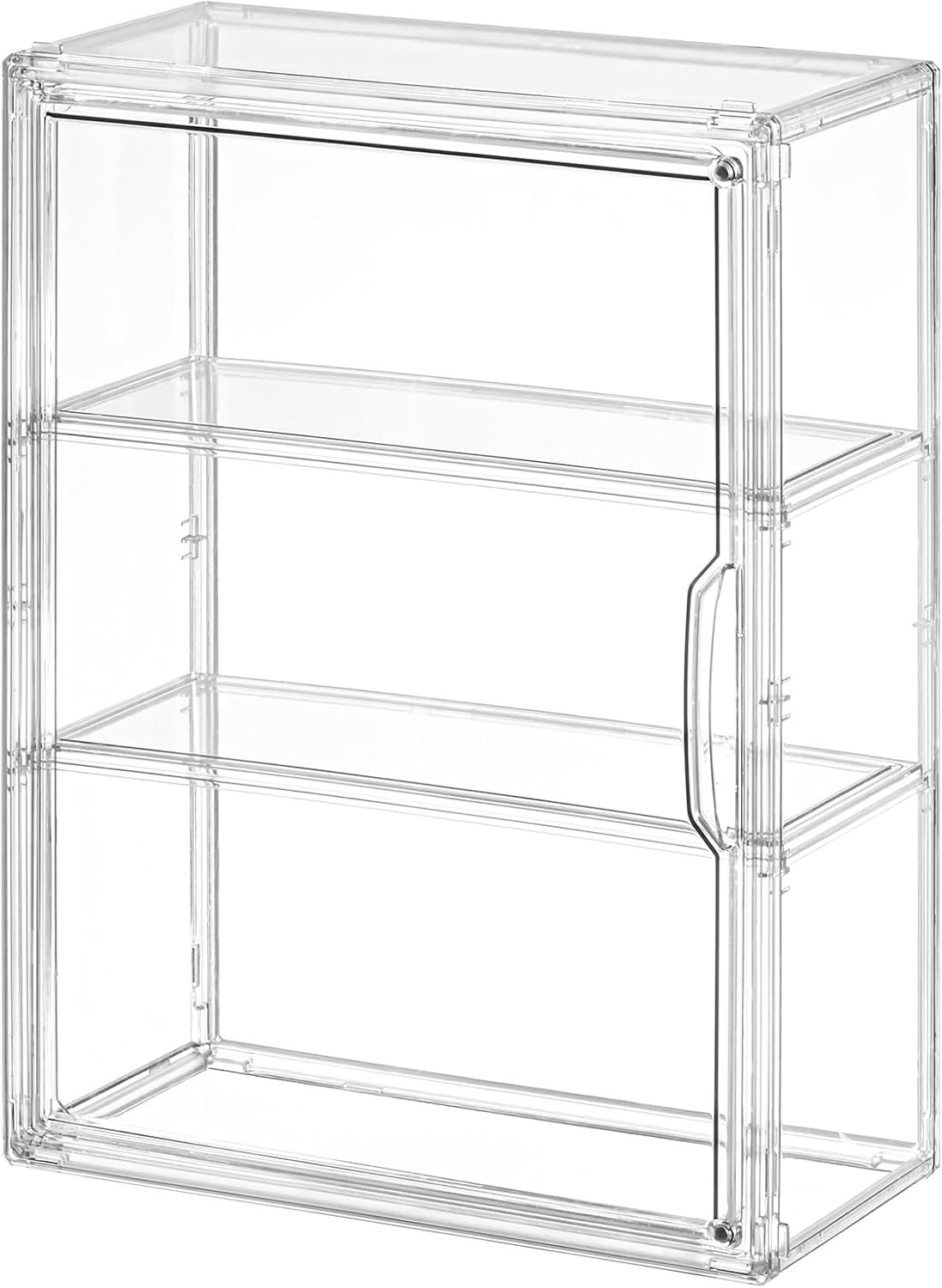 OEM 3-Tier Wall-Mounted Clear Acrylic Display Case for Anime Figures Collectibles Stackable Organizer with Magnetic Door Removable Shelves Factory