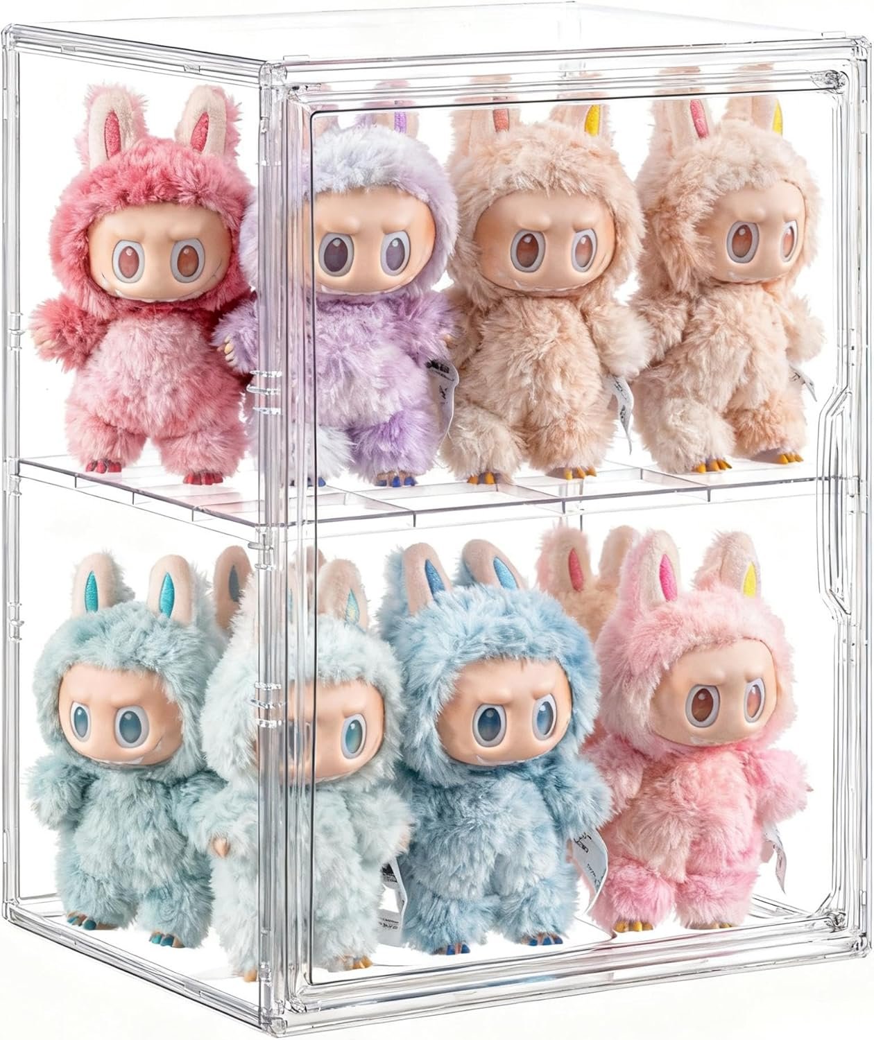 OEM Large Clear Acrylic Display Case for Collectibles Storage Bin with 2 Removable Shelves Magnetic Door Organizer for Anime Figures and Dolls Factory