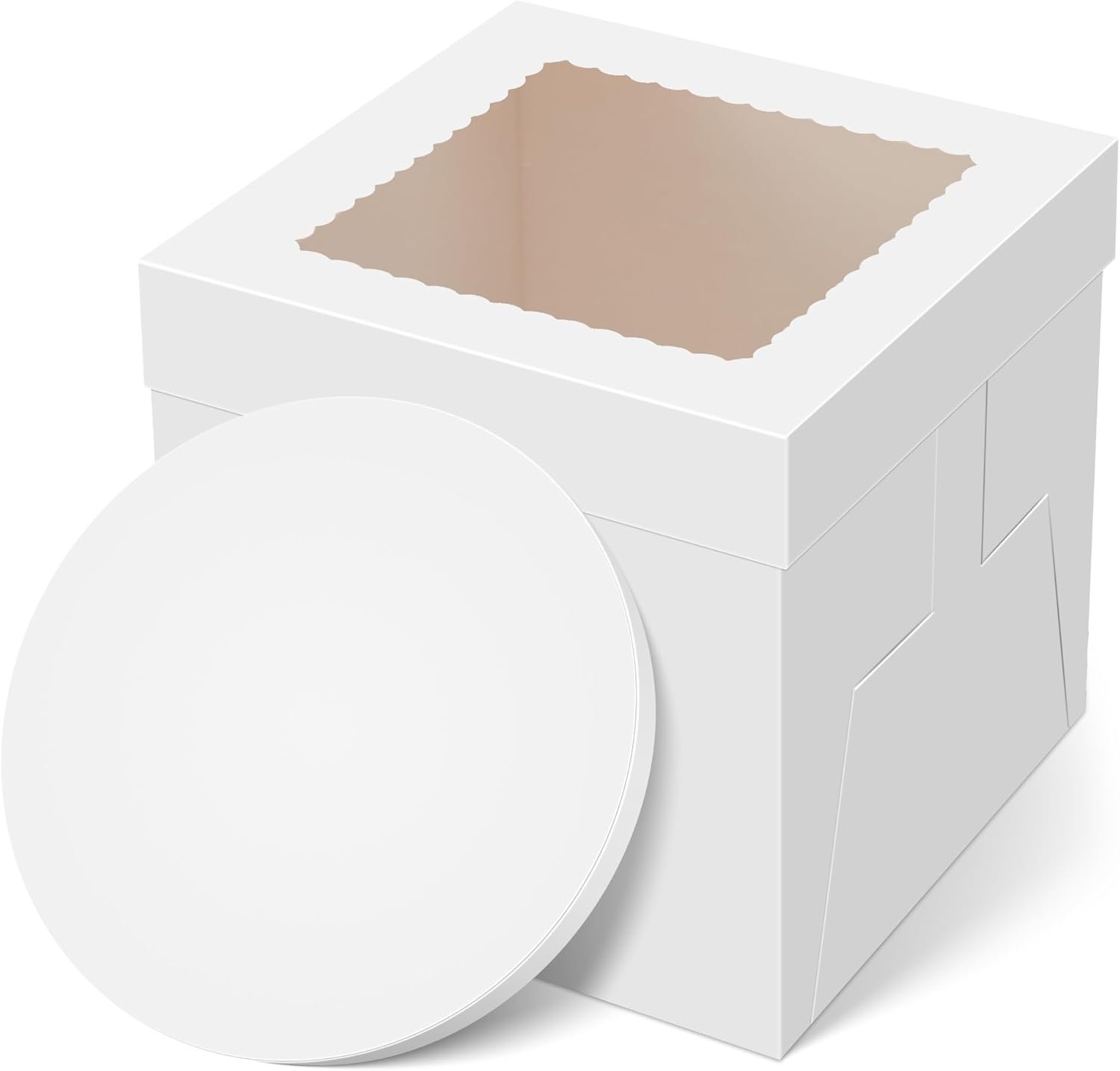 Wholesale 10x10x10 Inch Tall Cake Drum Box with Window Disposable Bakery Container Lid for Multi-Layer Decorating Weddings Birthdays Parties Factory Wholesale 10x10x10 Inch Tall Cake Drum Box with Window Disposable Bakery Container Lid for Multi-Layer Decorating Weddings Birthdays Parties Factory