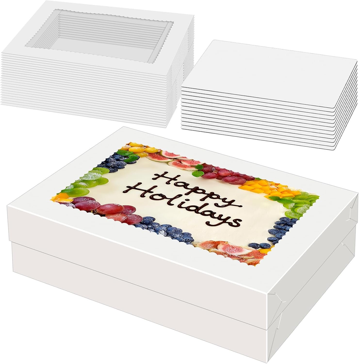 Wholesale 14x10x4 Rectangle Quarter Sheet Cake Boxes with Boards and Clear Window, Disposable Bakery Containers for Cookies Donuts Cupcakes Pies Weddings Parties Factory Wholesale 14x10x4 Rectangle Quarter Sheet Cake Boxes with Boards and Clear Window, Disposable Bakery Containers for Cookies Donuts Cupcakes Pies Weddings Parties Factory