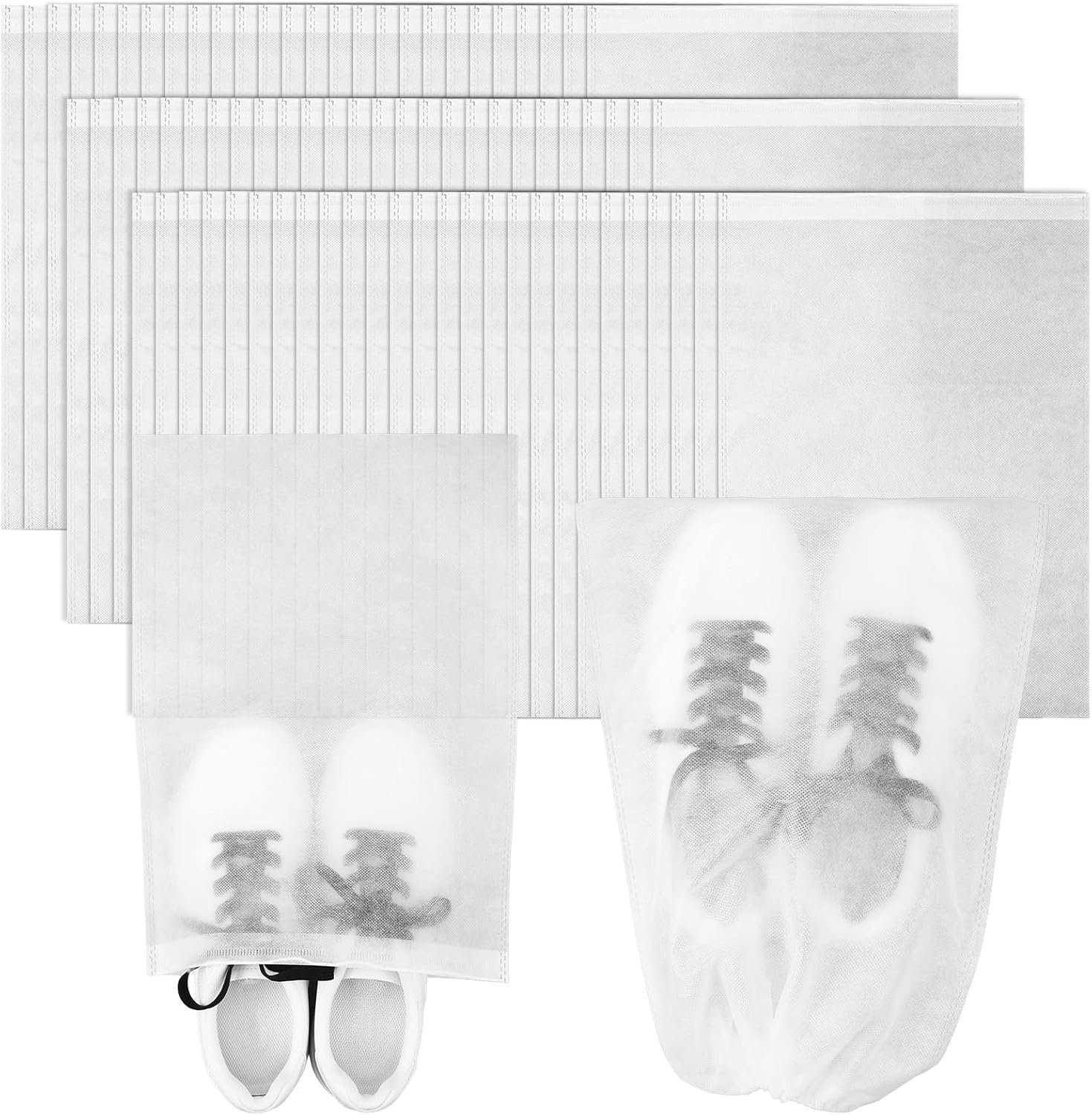 Wholesale 200pcs Dust Proof Travel Shoe Bags Non Woven Fabric Drawstring Breathable Pouches Portable Storage Organizer (11.81 x 15.75 Inch) Factory