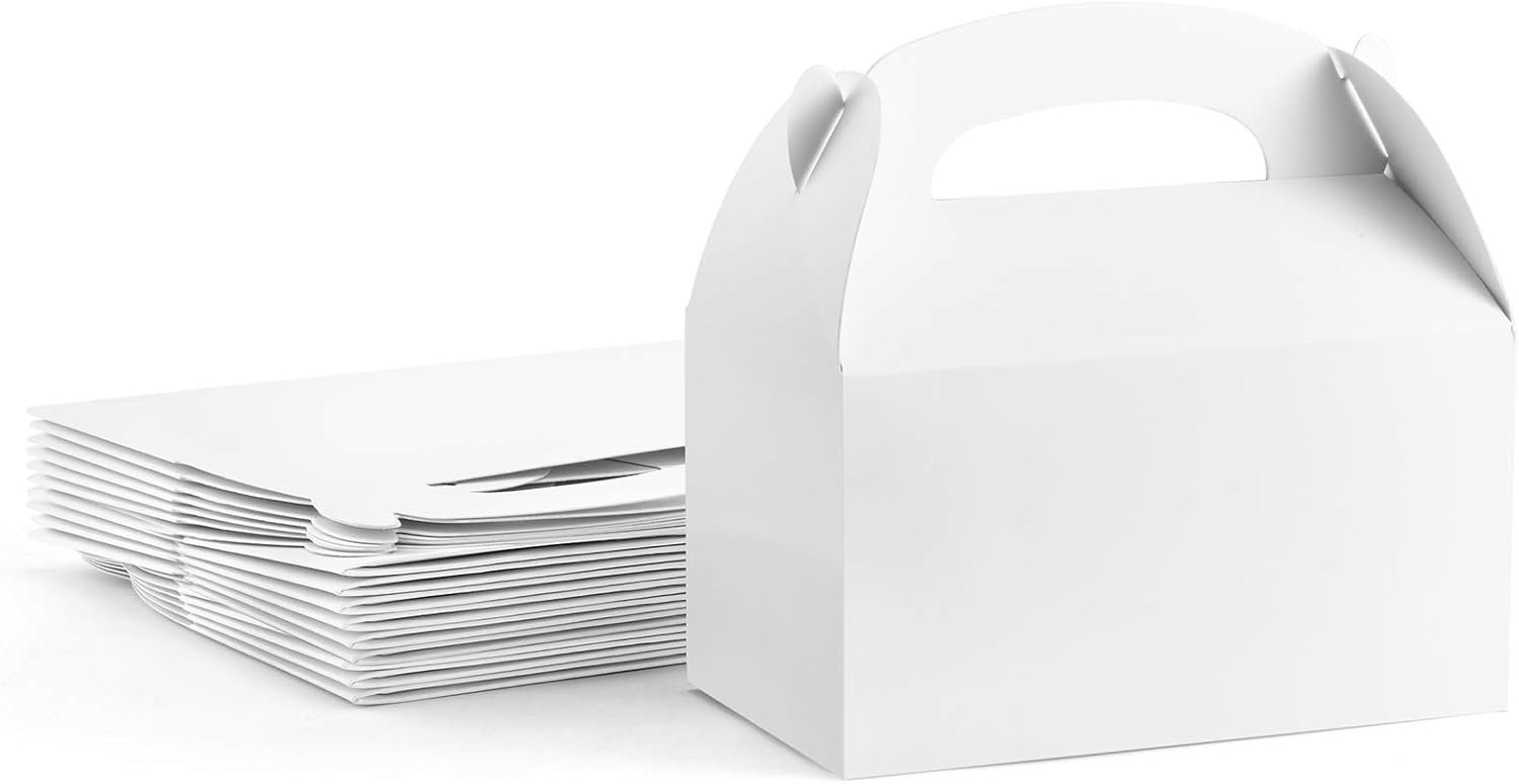 Wholesale 30 Pack White Paper Gable Treat Gift Favor Boxes for Kids Birthday Party Wedding Baby Shower 6.2 x 3.5 x 3.5 Inches Factory Wholesale 30 Pack White Paper Gable Treat Gift Favor Boxes for Kids Birthday Party Wedding Baby Shower 6.2 x 3.5 x 3.5 Inches Factory