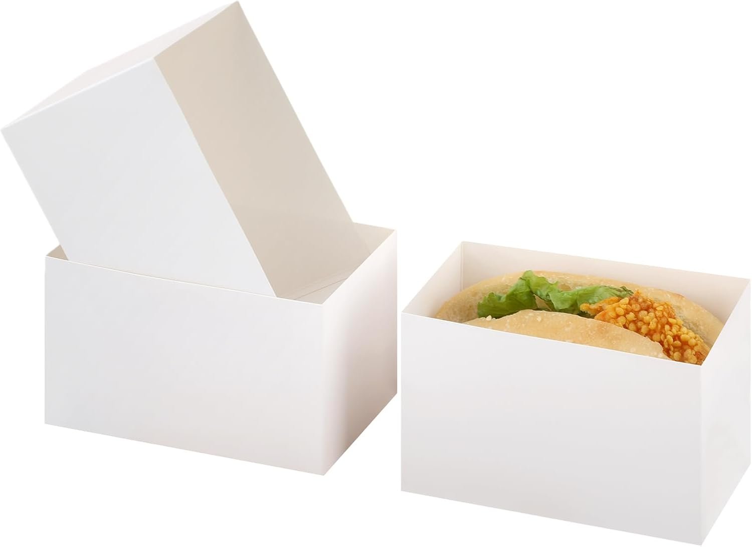 Wholesale 30 Pack White Paper Takeout Boxes for Sandwiches Cakes Toast Donuts Burgers Factory