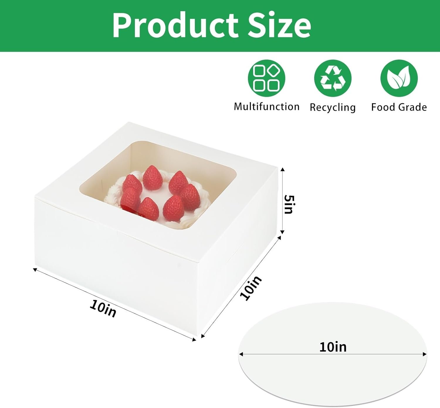 Wholesale 30 Pcs 10 Inch Square Cake Boxes with Clear Window White Disposable Bakery Dessert Pie Pastry Donut Packaging for Bake Goods Factory Wholesale 30 Pcs 10 Inch Square Cake Boxes with Clear Window White Disposable Bakery Dessert Pie Pastry Donut Packaging for Bake Goods Factory