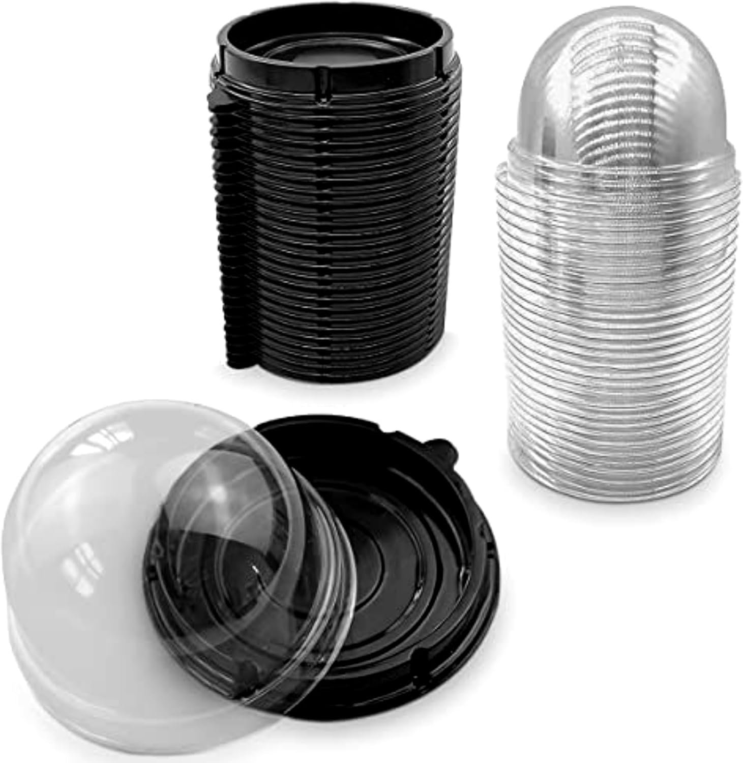 Wholesale 50-Pack 2.8 x 2.8 Inch Mini Cupcake Containers Plastic Food Grade Dessert Boxes with Clear Lids for Parties Holidays Factory