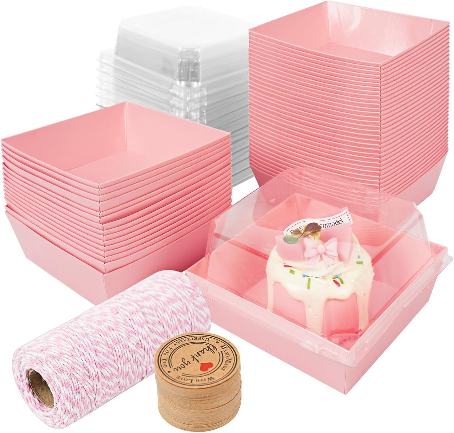 Wholesale 50 Pack 4-Inch Pink Oil-Proof Kraft Paper Charcuterie Boxes with Clear Lids for Sandwiches Cookies Cupcakes Hot Cocoa Strawberries Factory Wholesale 50 Pack 4-Inch Pink Oil-Proof Kraft Paper Charcuterie Boxes with Clear Lids for Sandwiches Cookies Cupcakes Hot Cocoa Strawberries Factory