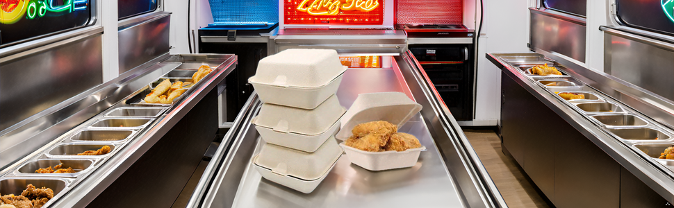 Wholesale 50 Pack 4 x 4 Inch Microwaveable Paper Clamshell Takeout Trays Hinged Food Containers for Burgers Sandwiches Cookies Factory Wholesale 50 Pack 4 x 4 Inch Microwaveable Paper Clamshell Takeout Trays Hinged Food Containers for Burgers Sandwiches Cookies Factory